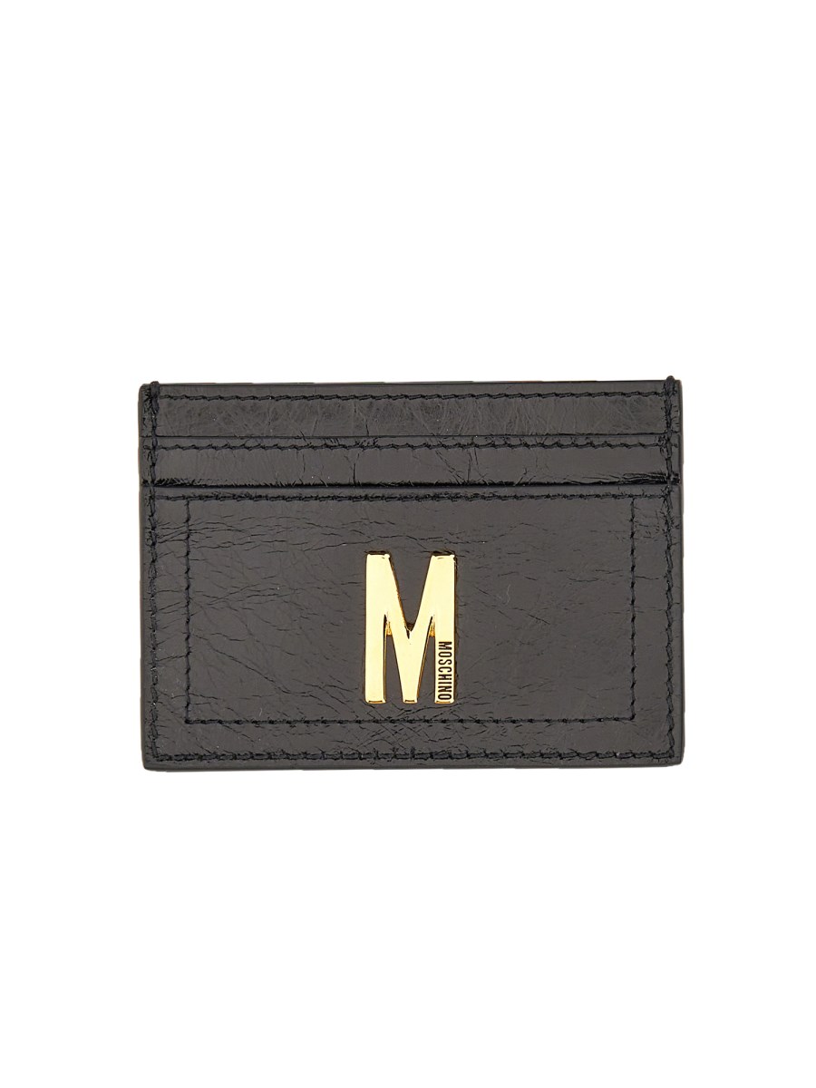 MOSCHINO PORTACARTE CON PLACCA ORO