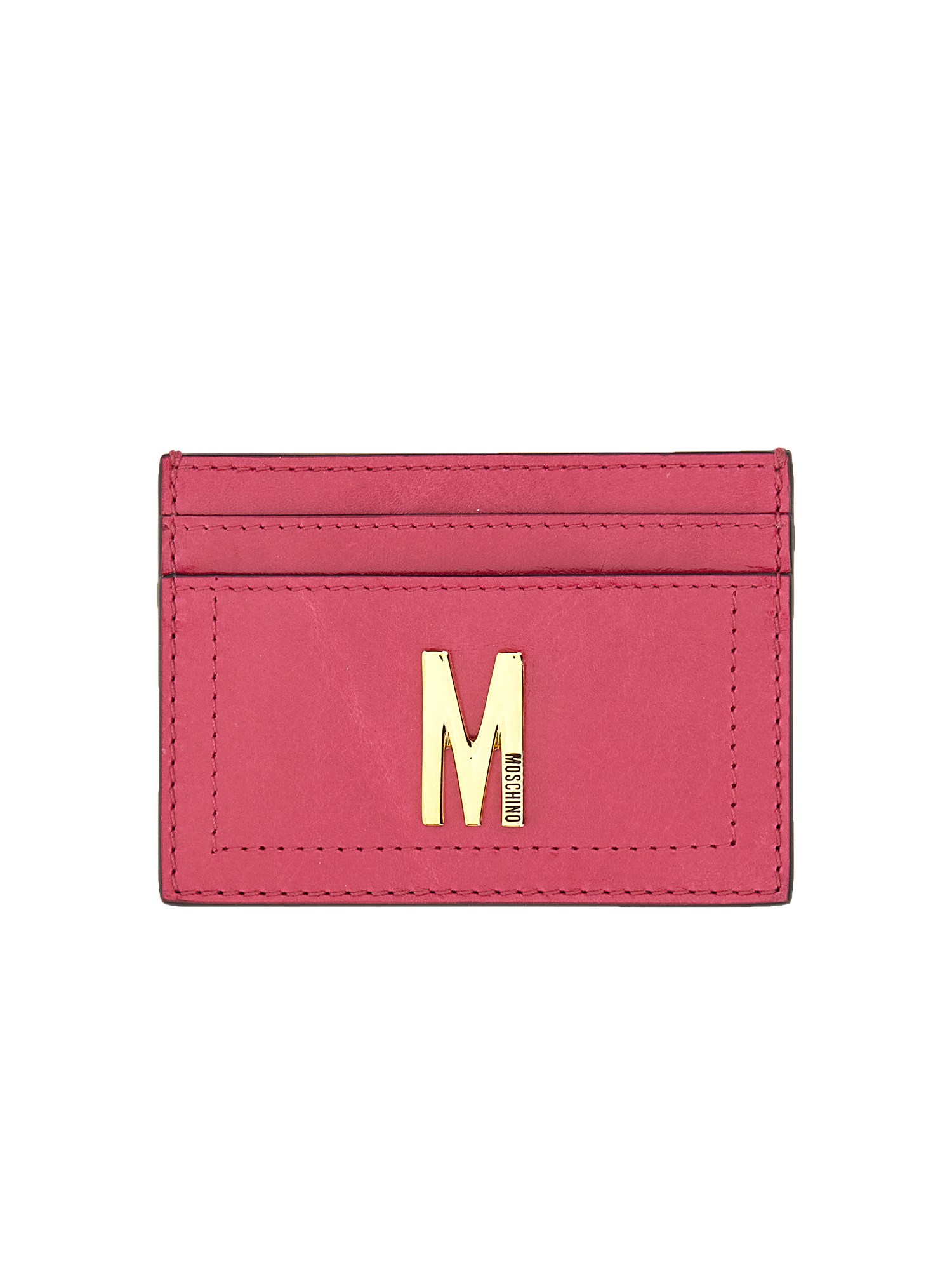 moschino card holder with gold plaque