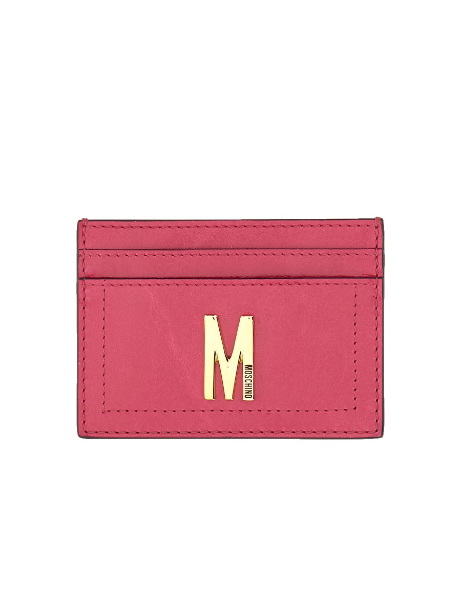 MOSCHINO PORTACARTE CON PLACCA ORO