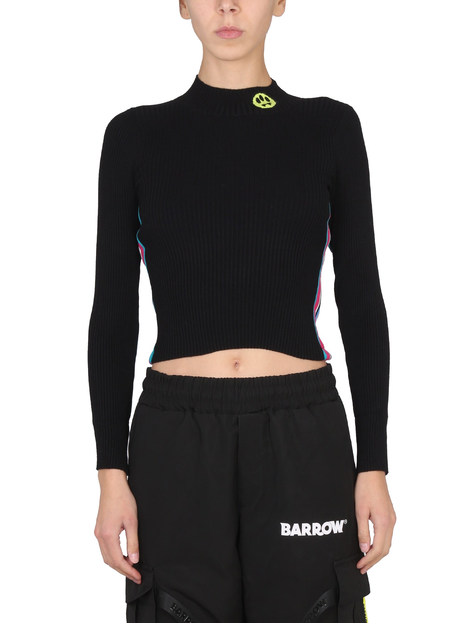 Barrow Logo Cropped Top Striped Bands In Multicolour