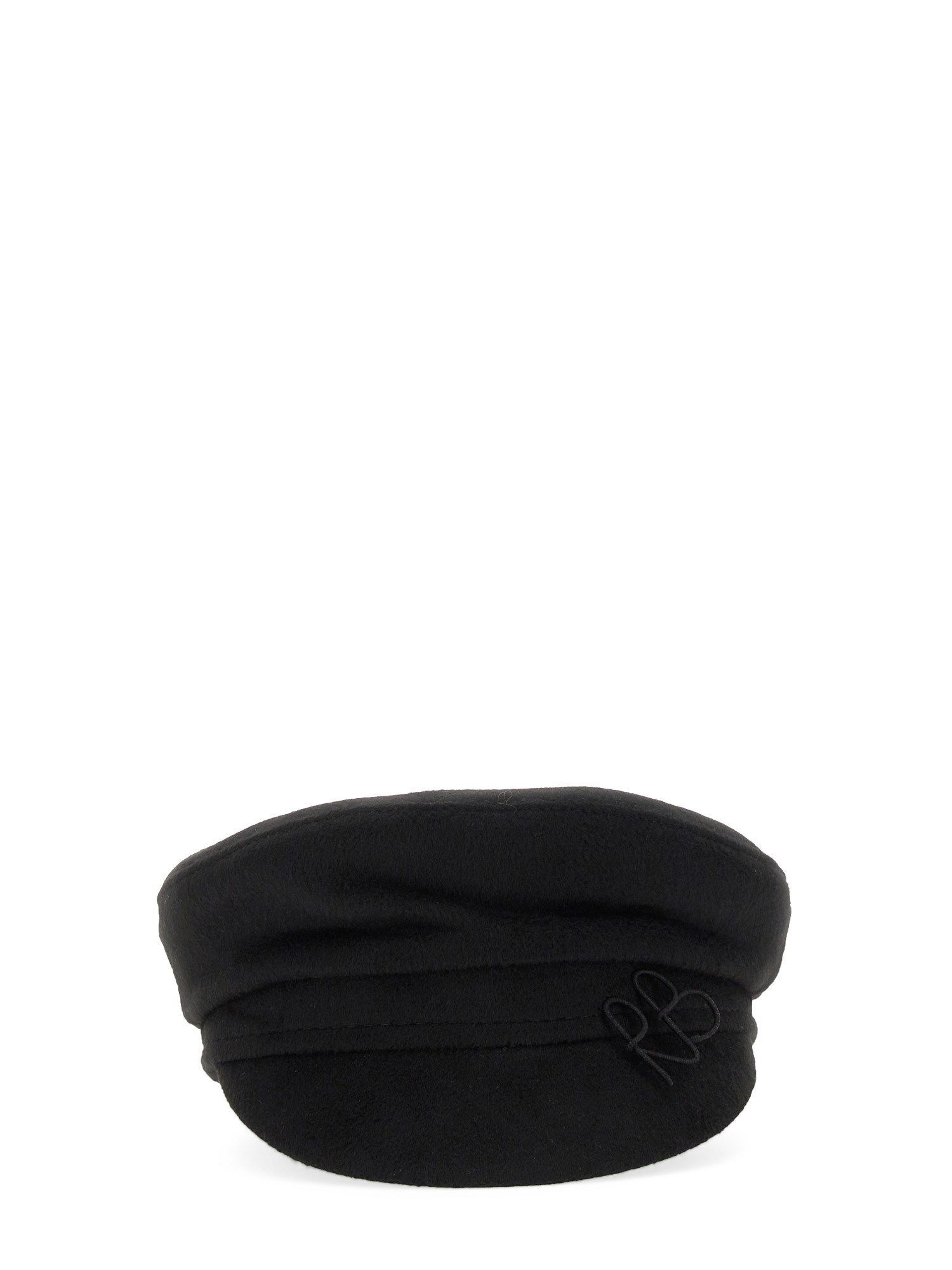 Ruslan Baginskiy Logo Embroidered Newsboy Hat In Black