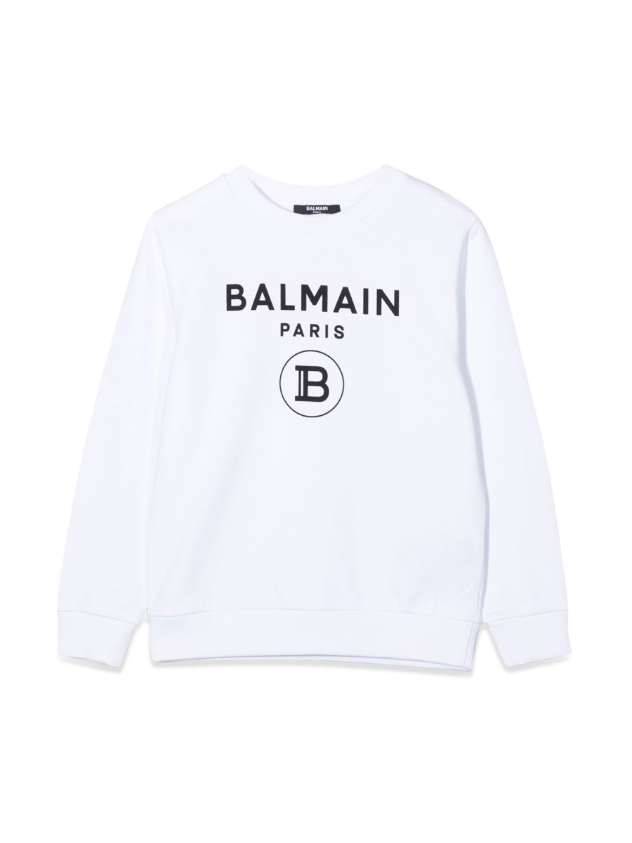 BALMAIN FELPA GIROCOLLO LOGO FRONTALE