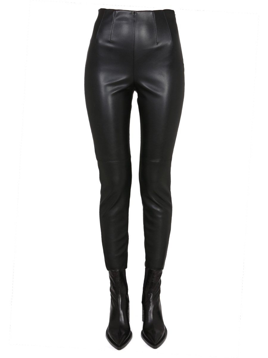 PHILOSOPHY DI LORENZO SERAFINI LEGGINGS IN ECOPELLE CON CUCITURE