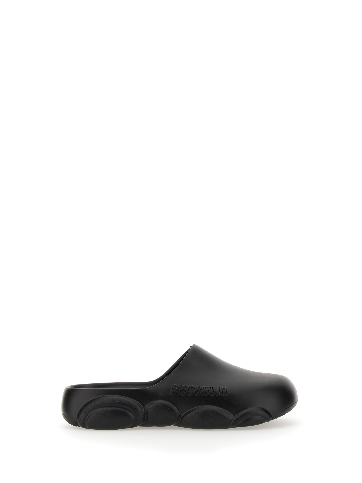 Shop Moschino Rubber Teddy Sole Mules In Black