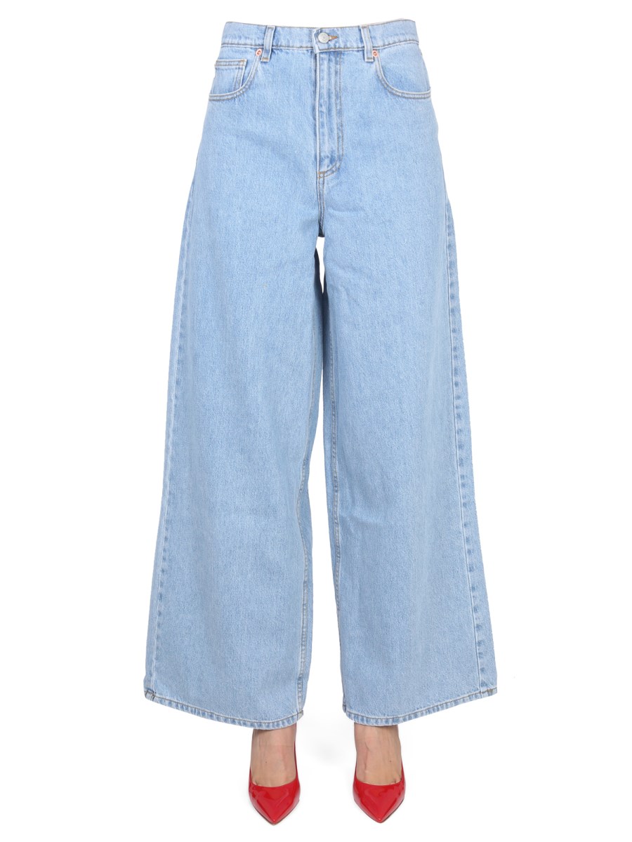 MAGDA BUTRYM - ULTRA LOW WAIST WIDE LEG JEANS IN COTTON DENIM