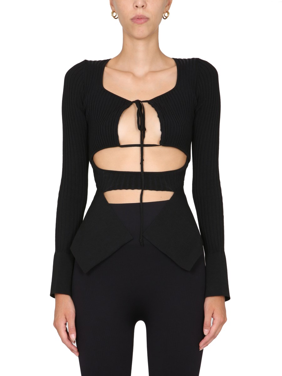 ANDREADAMO TOP A COSTE CON DETTAGLI CUT-OUT