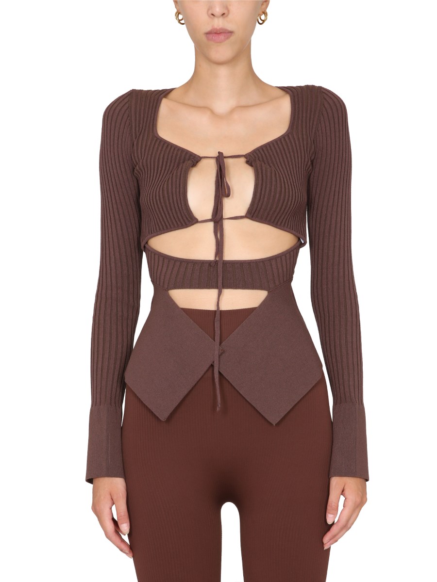 ANDREADAMO TOP A COSTE CON DETTAGLI CUT-OUT