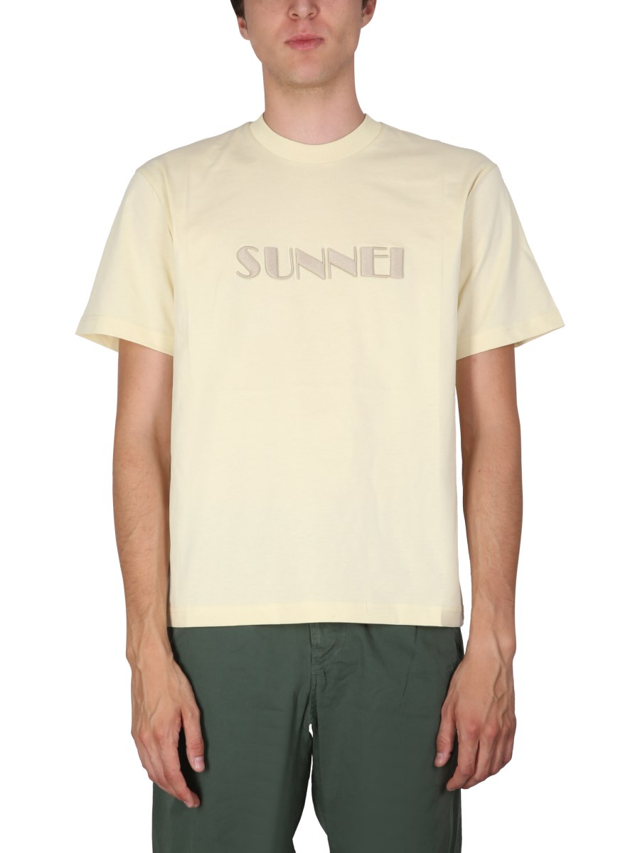 SUNNEI T-SHIRT IN JERSEY DI COTONE CON RICAMO LOGO