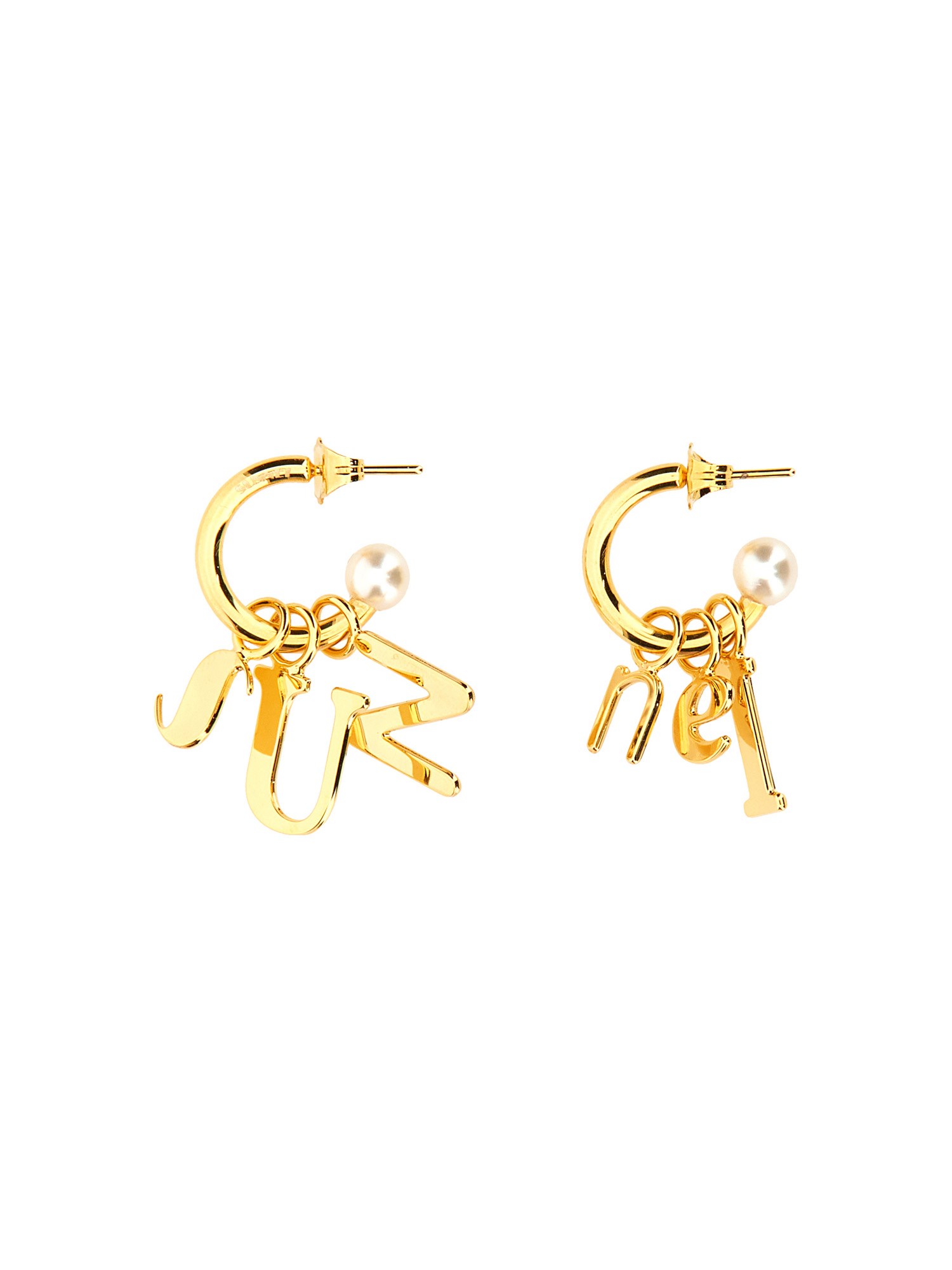 Sunnei Lettering Logo Dangle Earrings In Gold