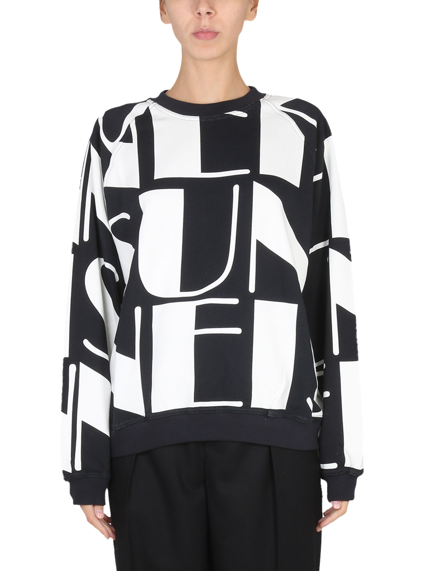 Sunnei Logo-print Long-sleeve Sweatshirt In Multicolour