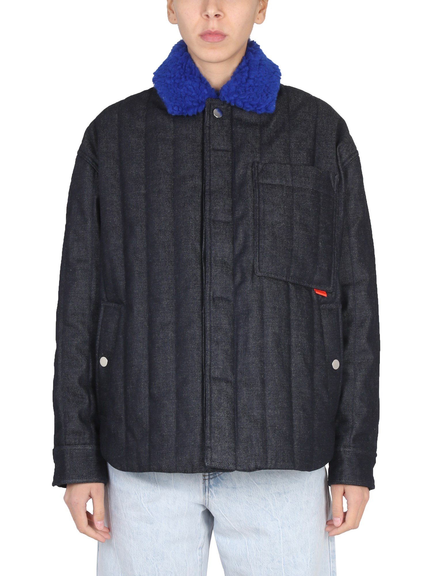 Sunnei Jacket With Faux Fur Unisex In Denim