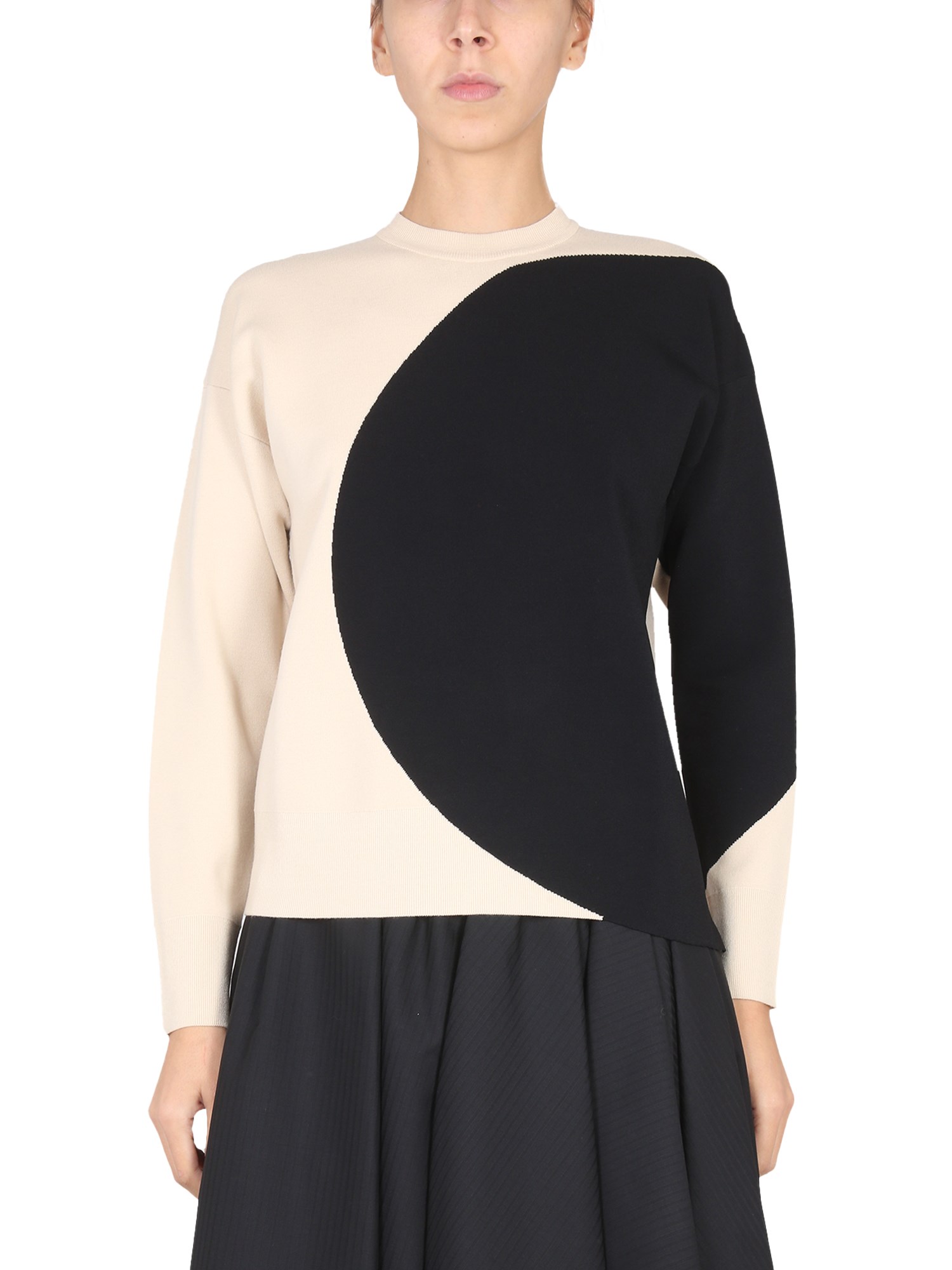 Tory Burch Colorblock Crewneck Sweater In Multicolour