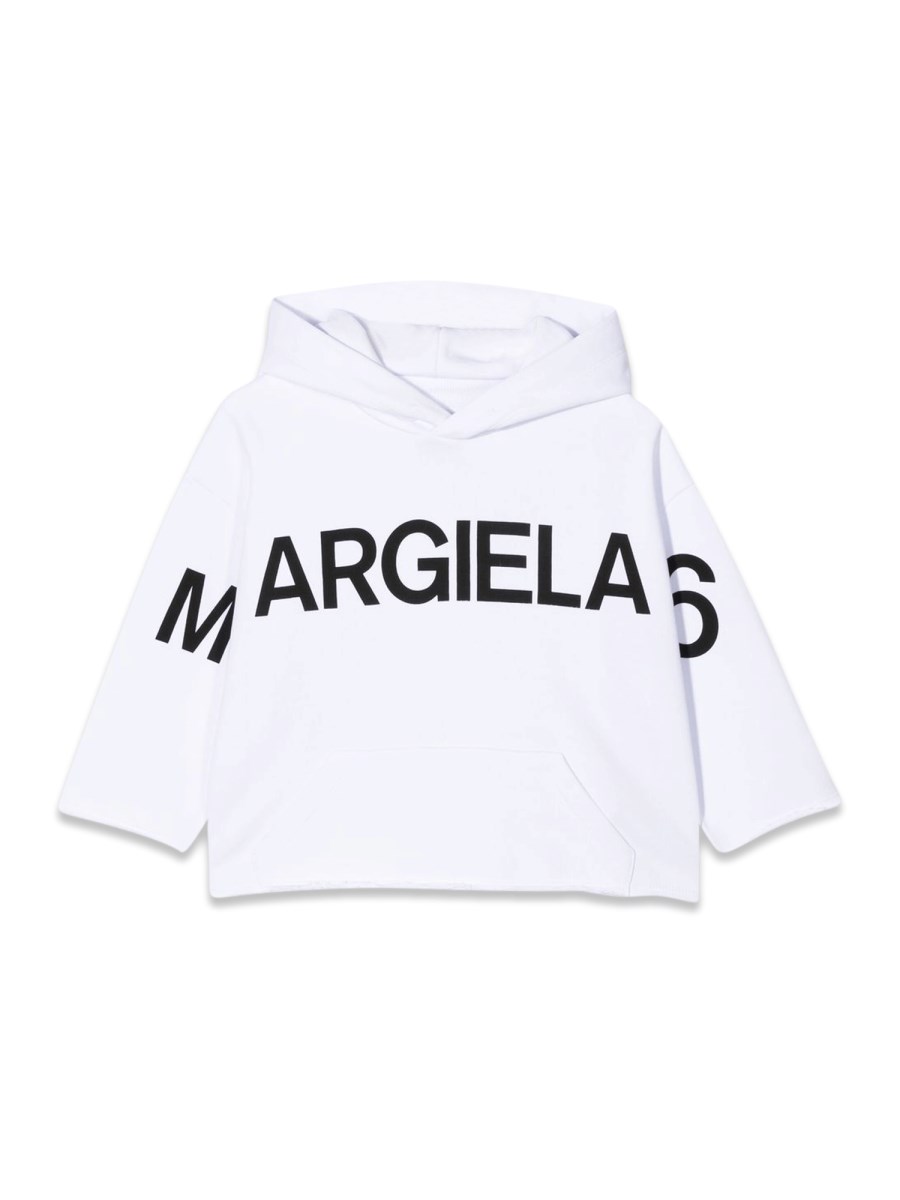 MM6 MAISON MARGIELA FELPA LOGO E COLLO AMPIO IN PIEDI