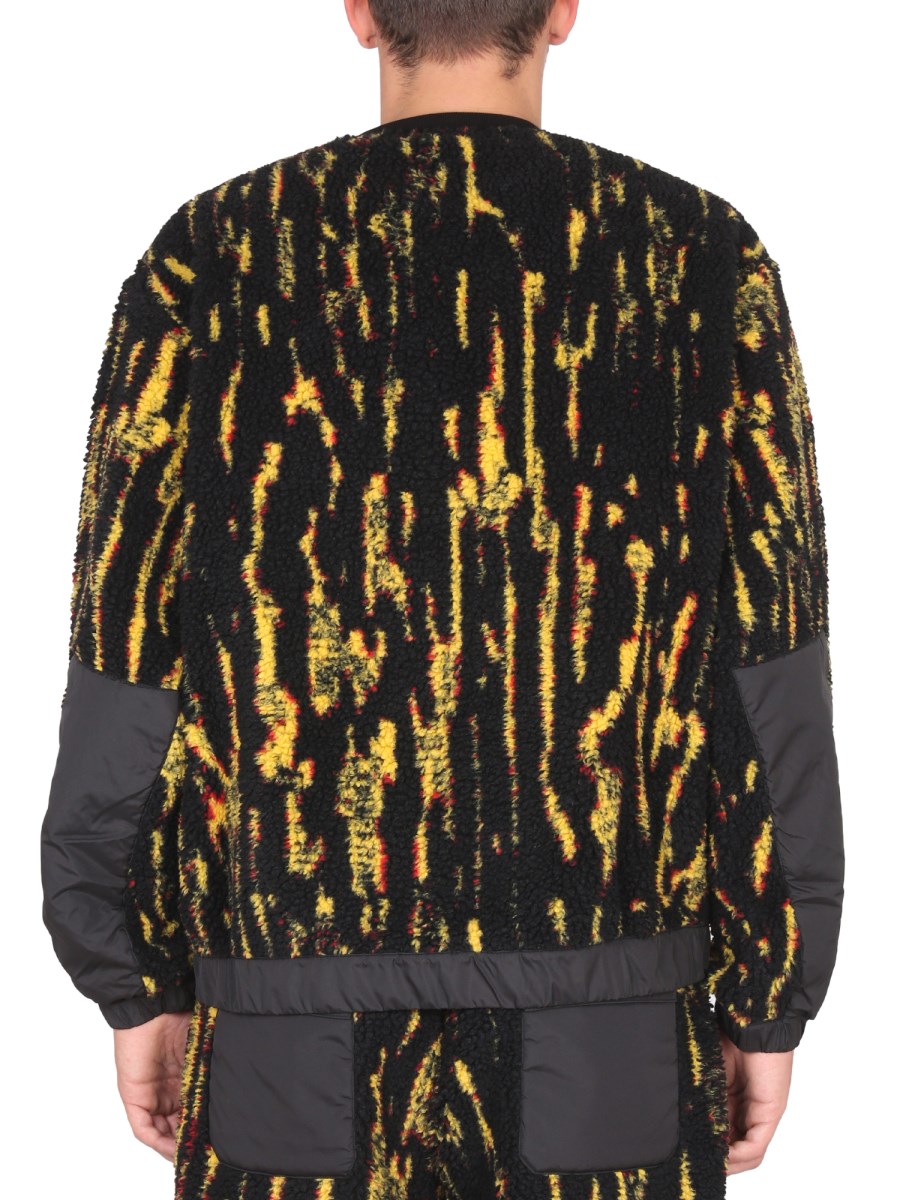 Moschino Brown Monogram Jacquard Bomber Jacket