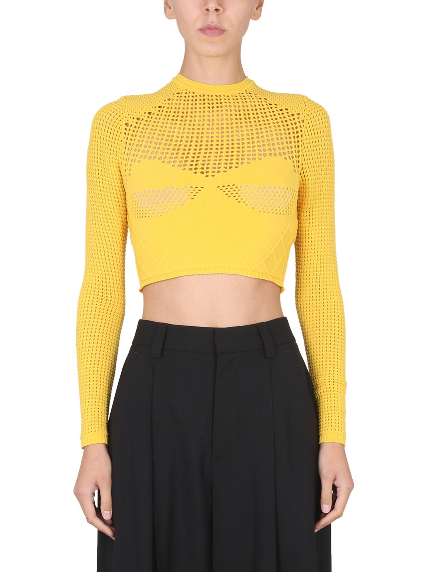 Shop Ambush Crop Shirt In Yellow