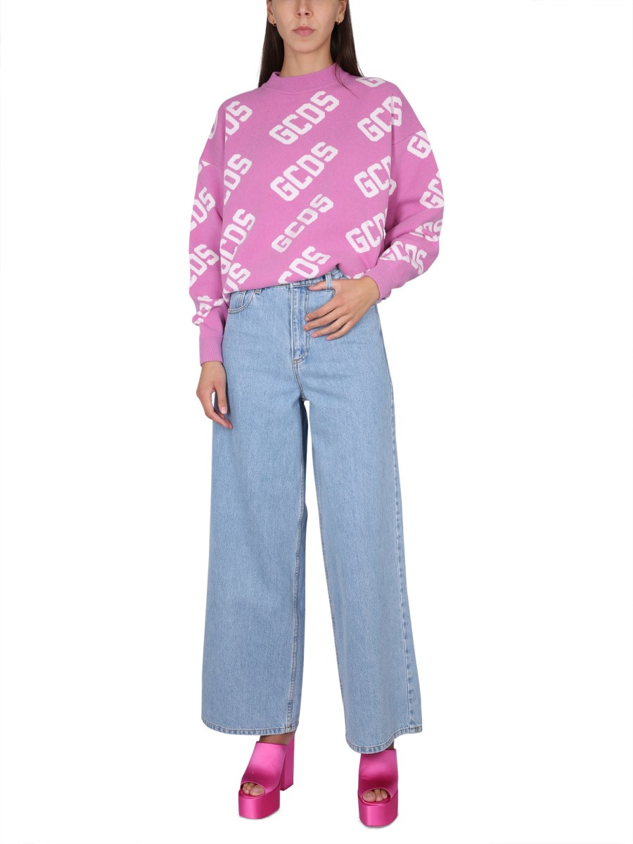 MAGLIONE MONOGRAM IN MISTO LANA