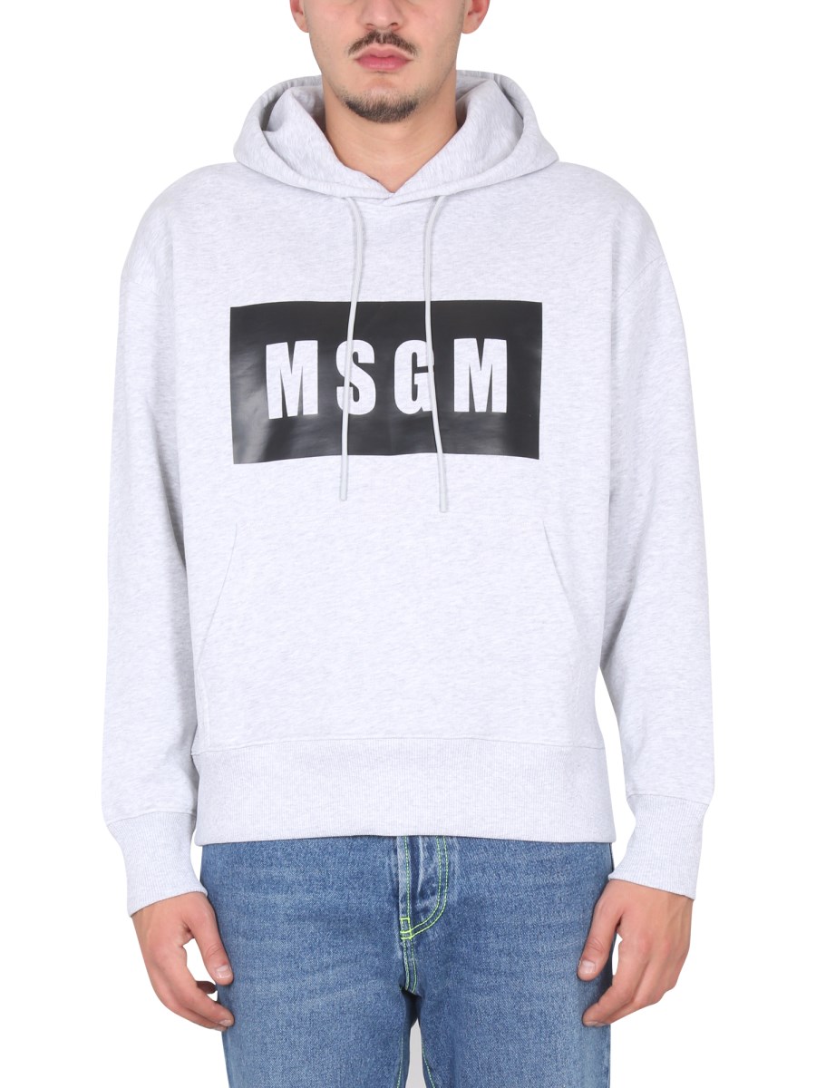 MSGM FELPA IN COTONE CON BOX LOGO