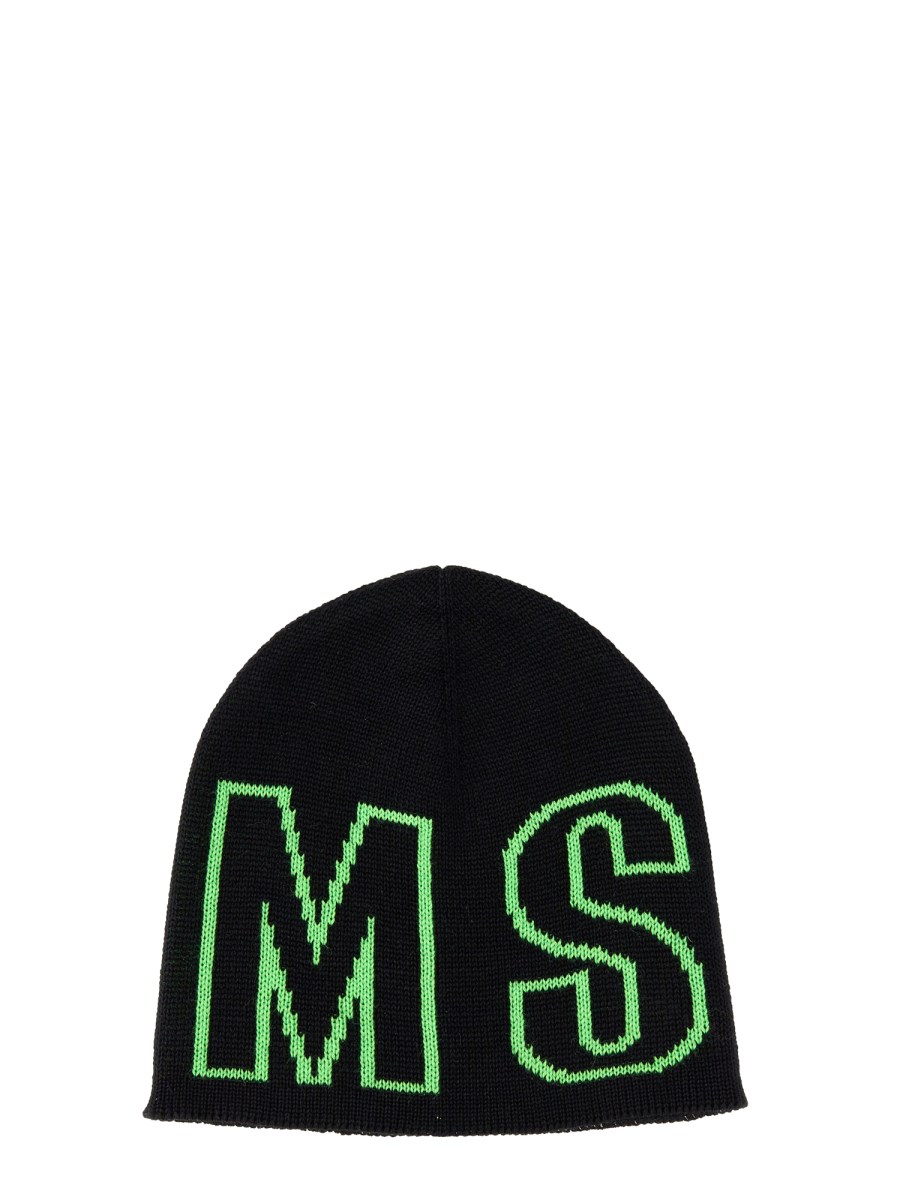 MSGM CAPPELLO BEANIE IN LANA CON LOGO