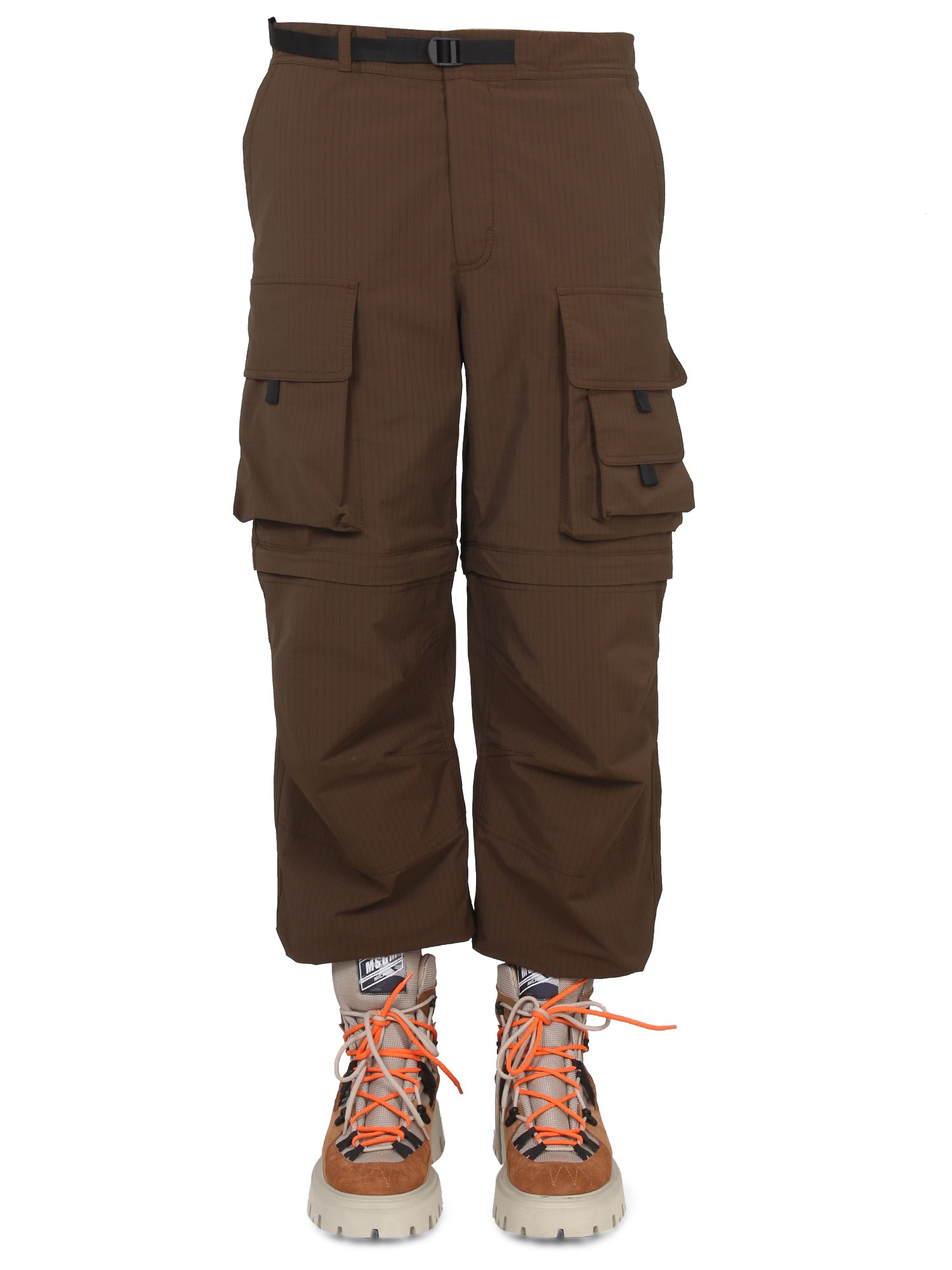 Shop Msgm Cargo Pants In Brown