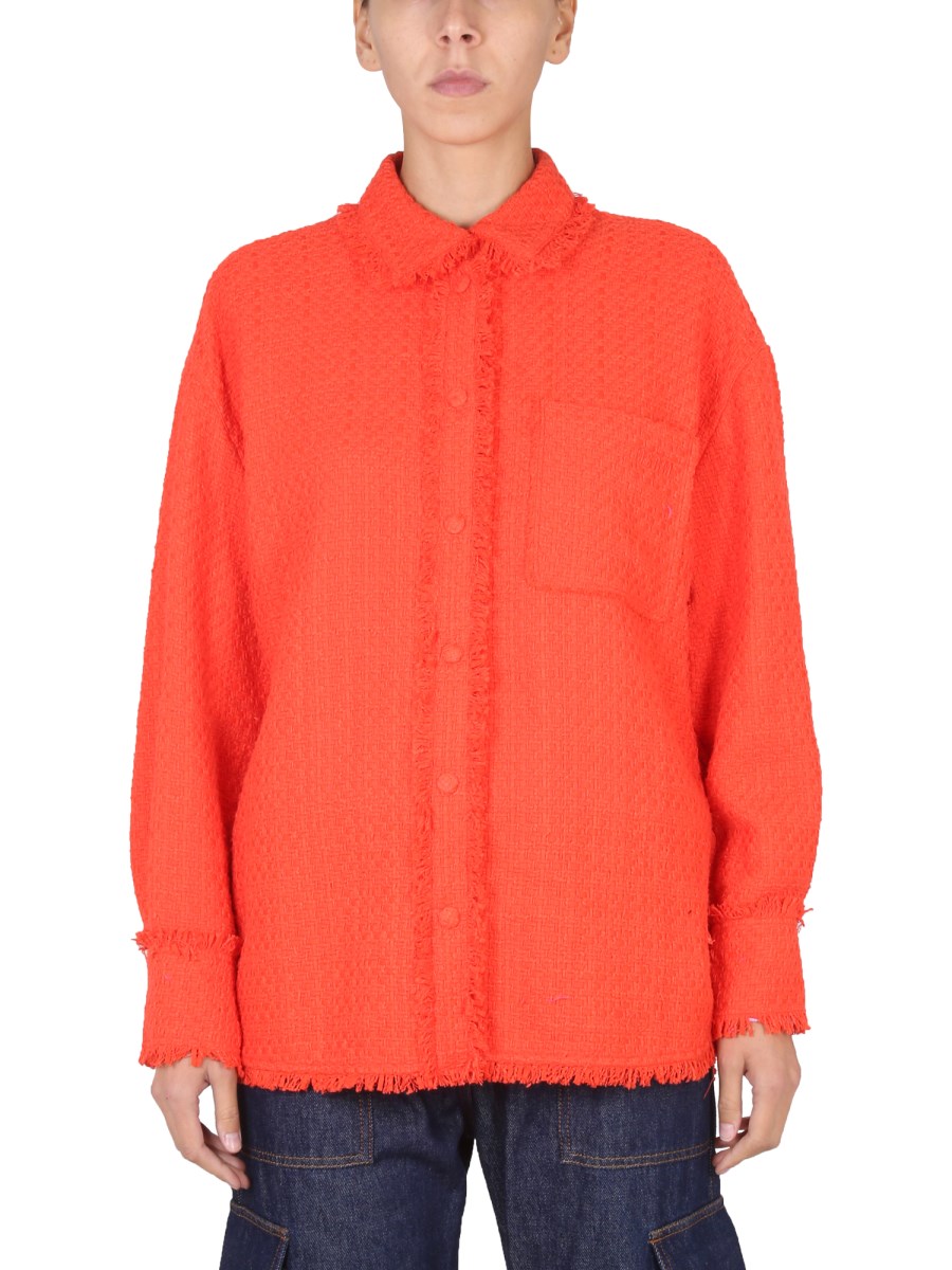 MSGM CAMICIA IN COTONE CON FRANGE