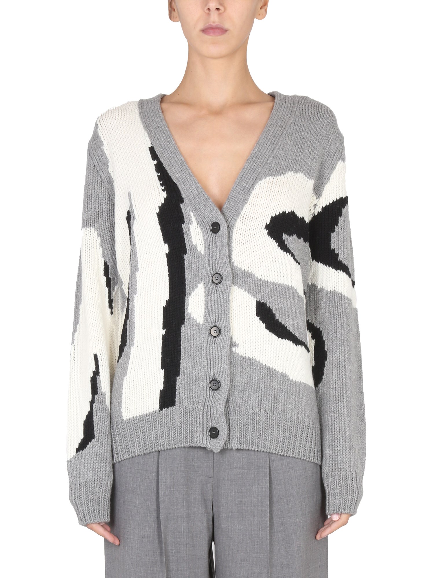 MSGM CARDIGAN CON LOGO JACQUARD