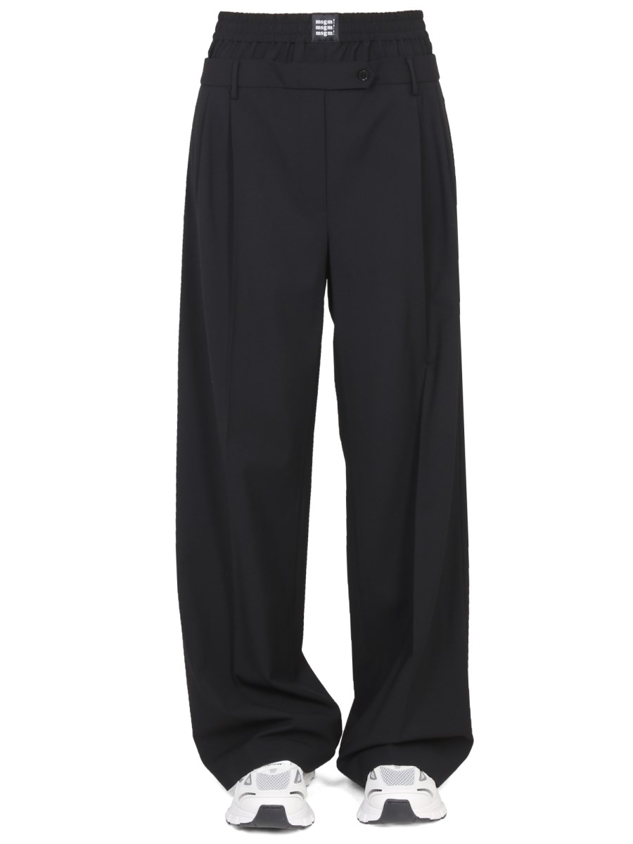 Msgm Wide-Leg Midi Pants