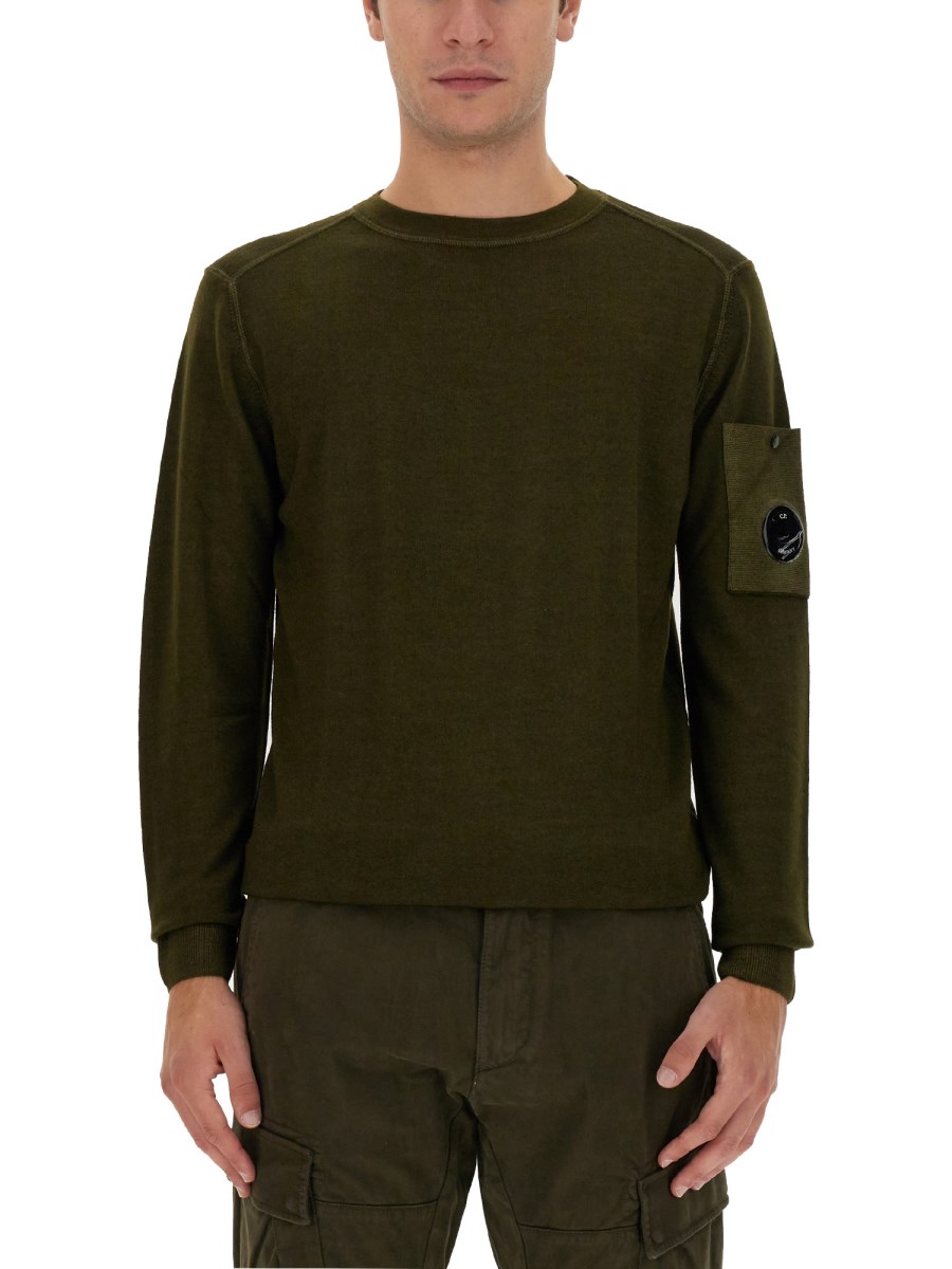 Stone island merino wool logo online jumper