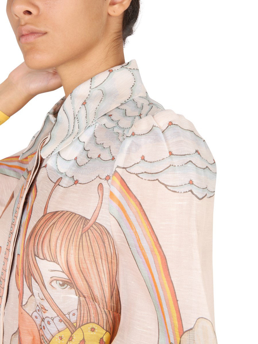 theory luxe ブラウス Celestial Print Clebi Rose Quartz Scarab Pendant