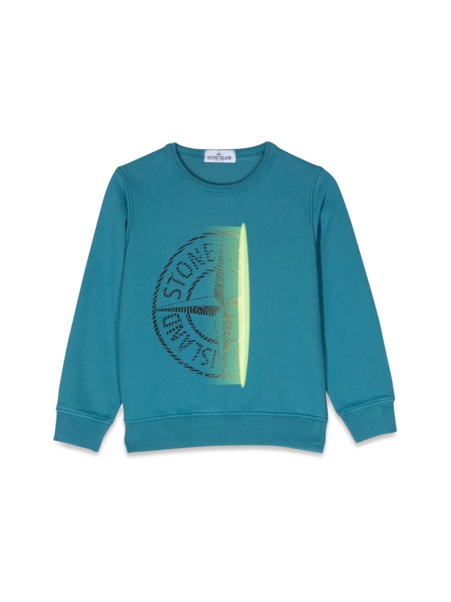 STONE ISLAND FELPA GIROCOLLO LOGO GRAFICO