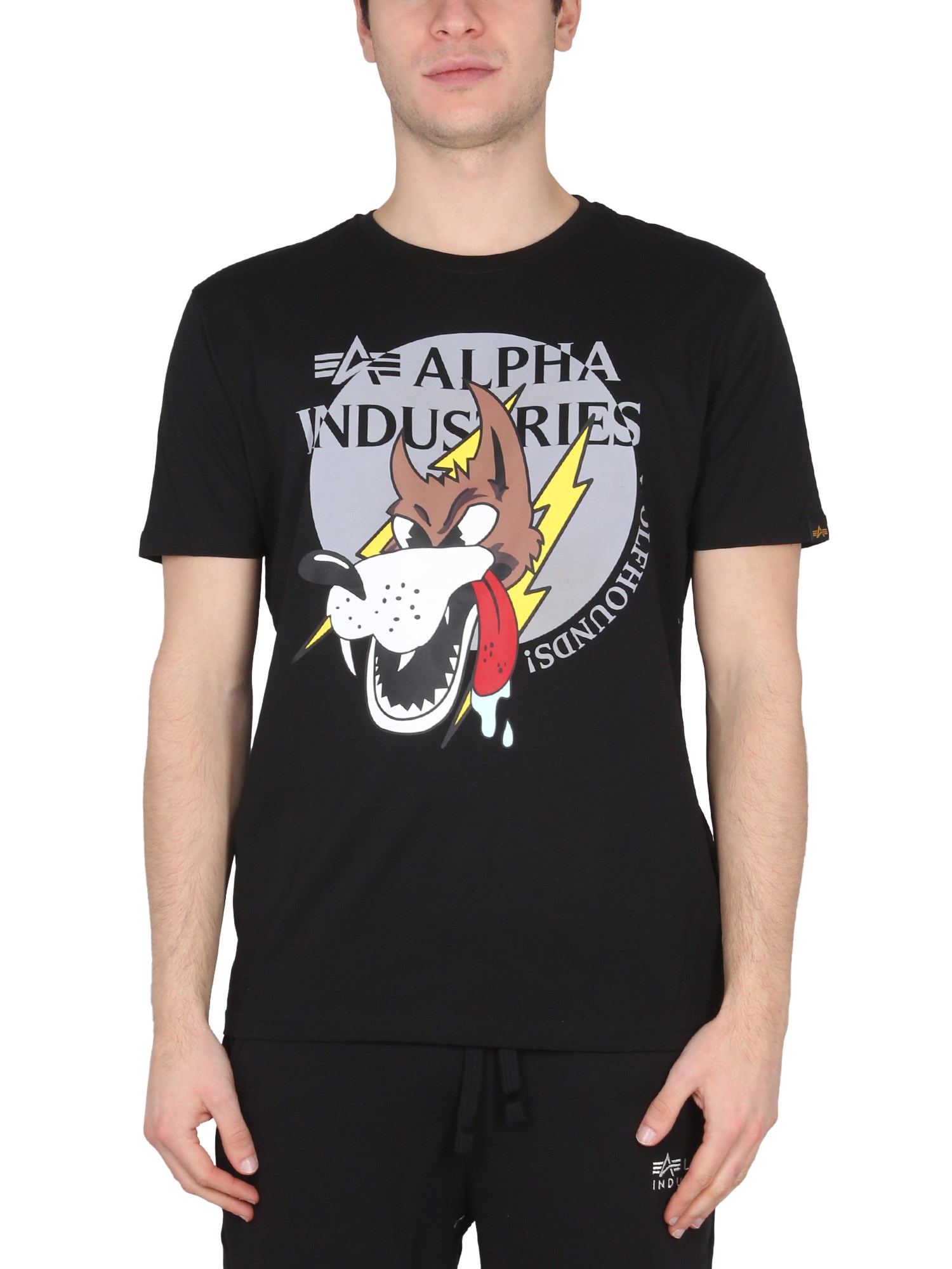 Shop Alpha Industries Wolfhounds T-shirt In Black