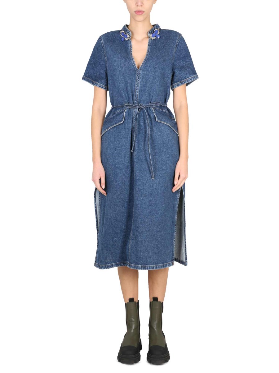 Co belted 2024 denim dress