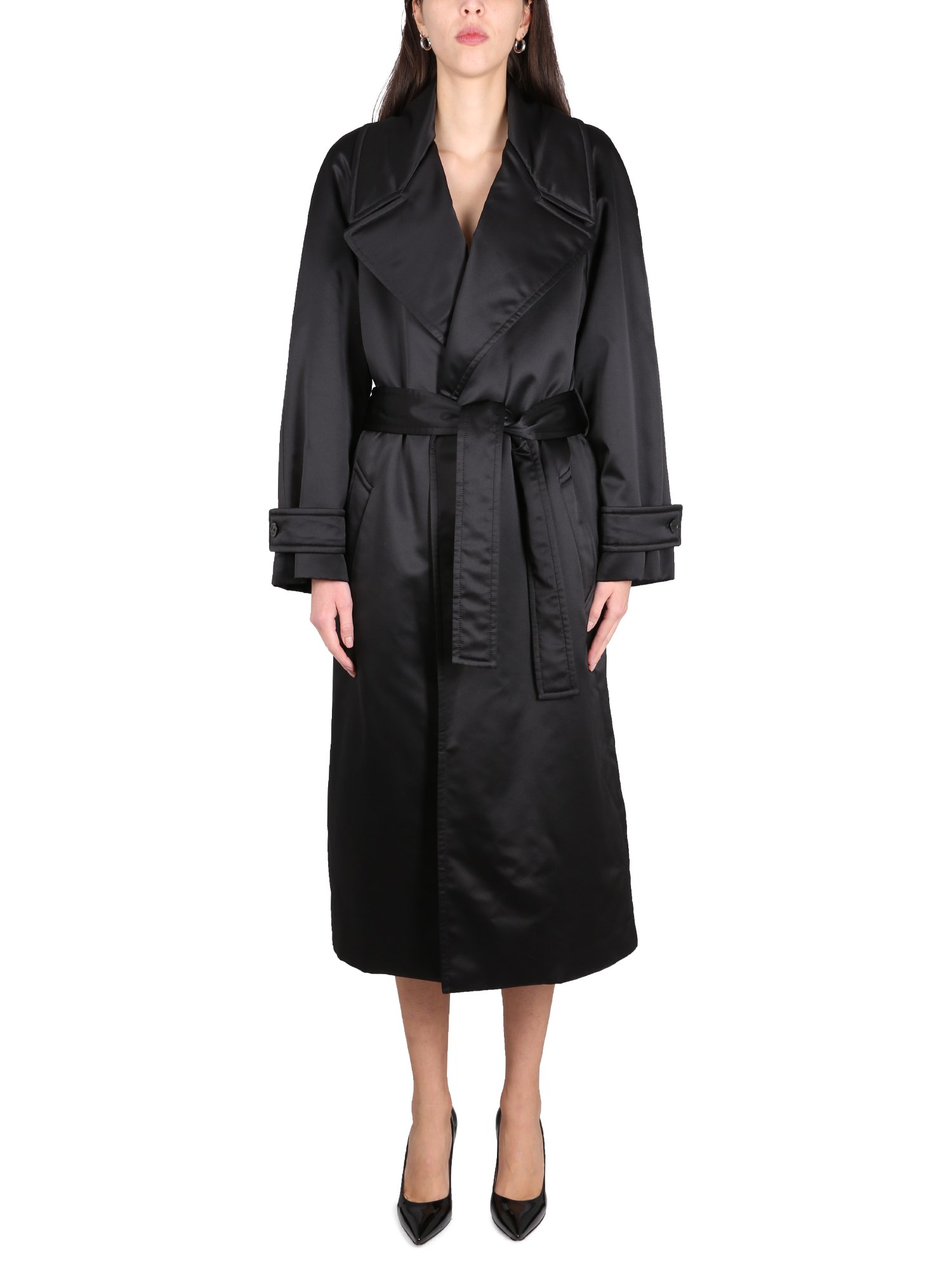Saint Laurent Notched-lapel Single-breasted Coat In Black