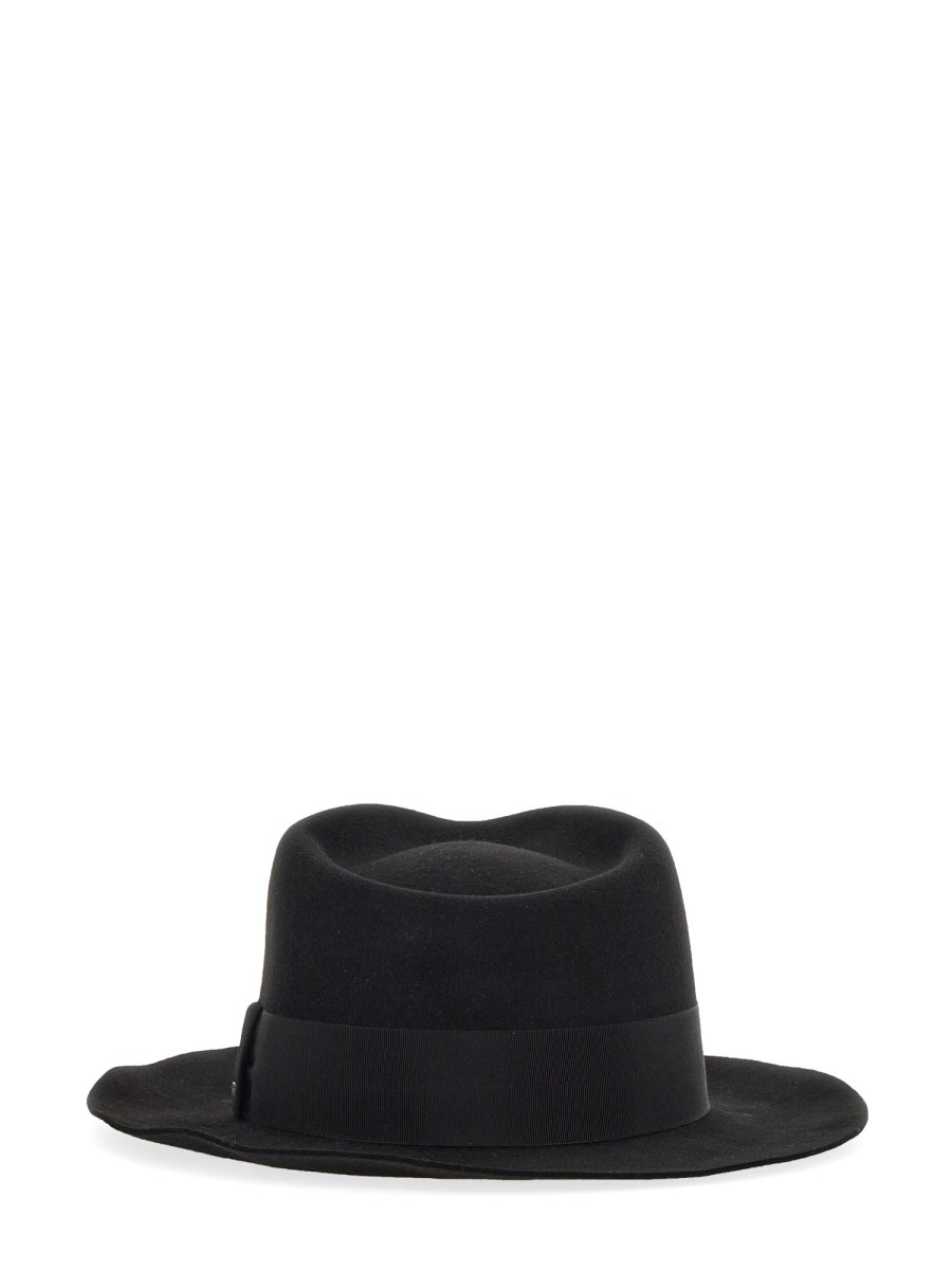 Saint Laurent Black Large Straw Hat for Men