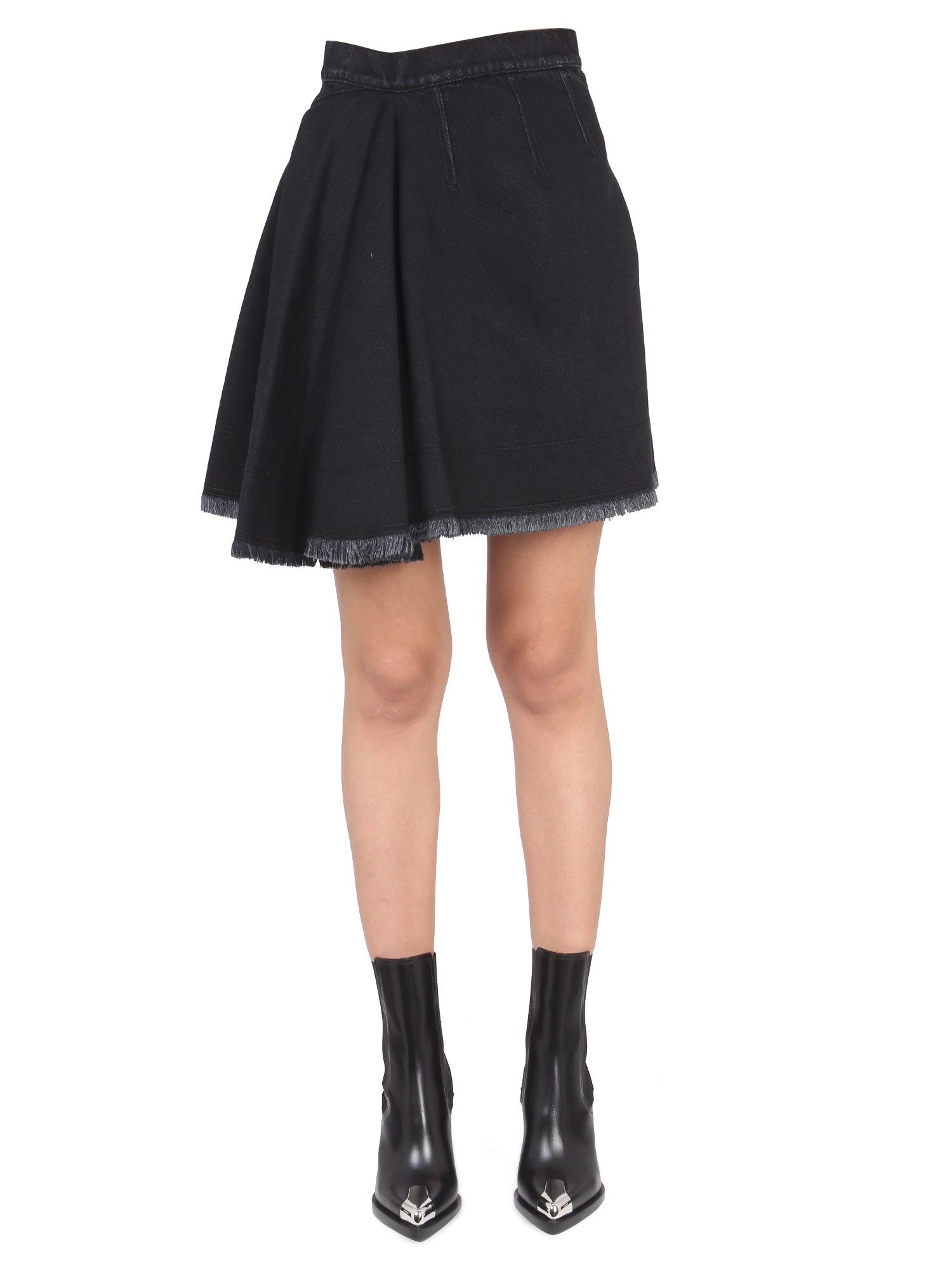 alexander mcqueen asymmetrical mini skirt