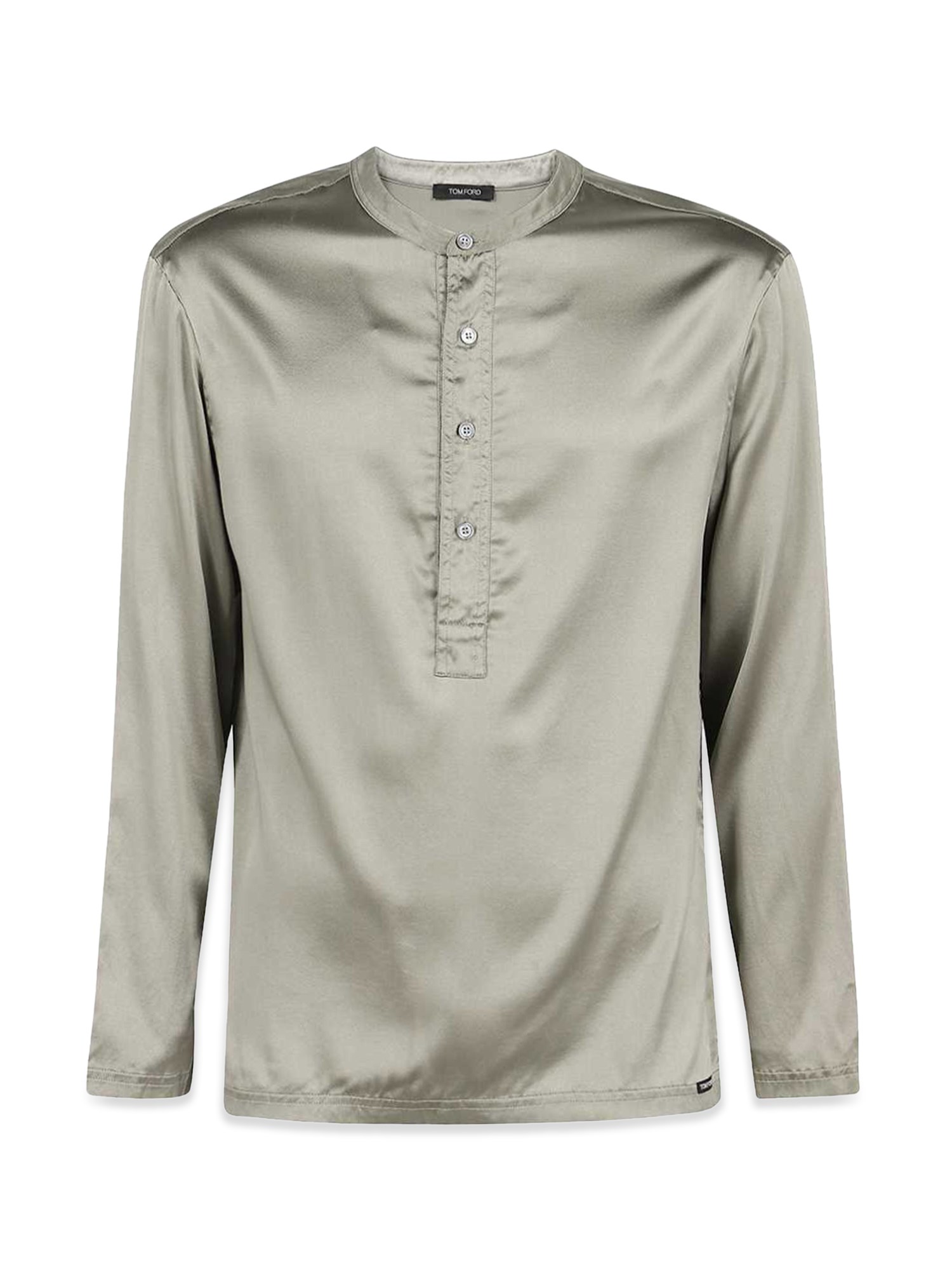 Tom Ford Silk Pajama Shirt In Military Green