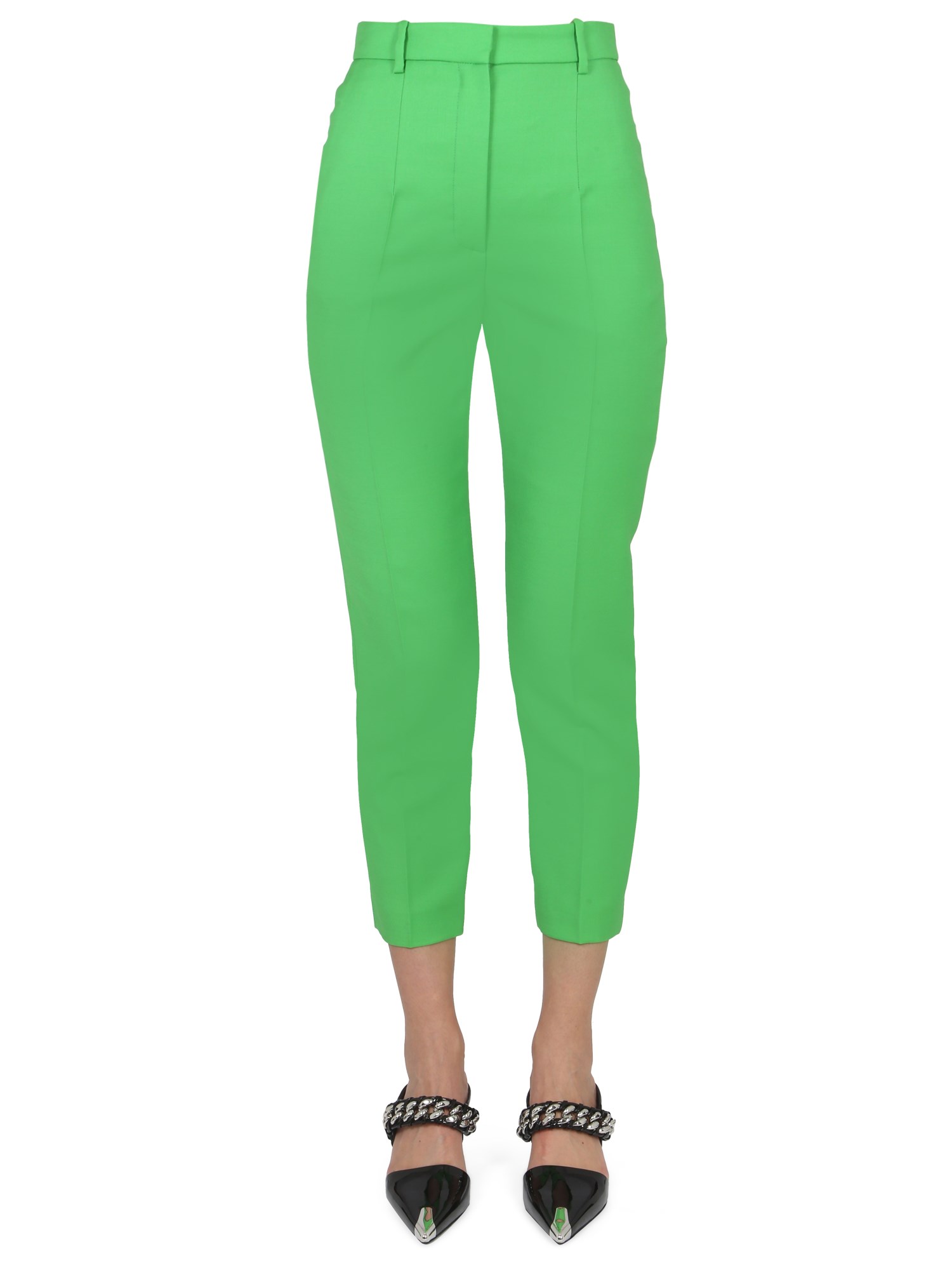 Shop Alexander Mcqueen Cigarette Pants In Green