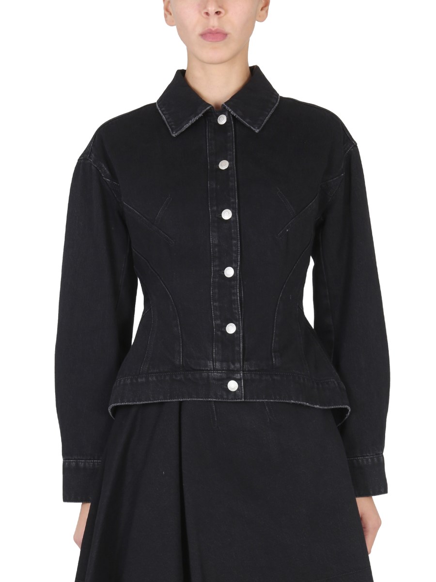 ALEXANDER McQUEEN GIACCA HYBRID IN DENIM DI COTONE