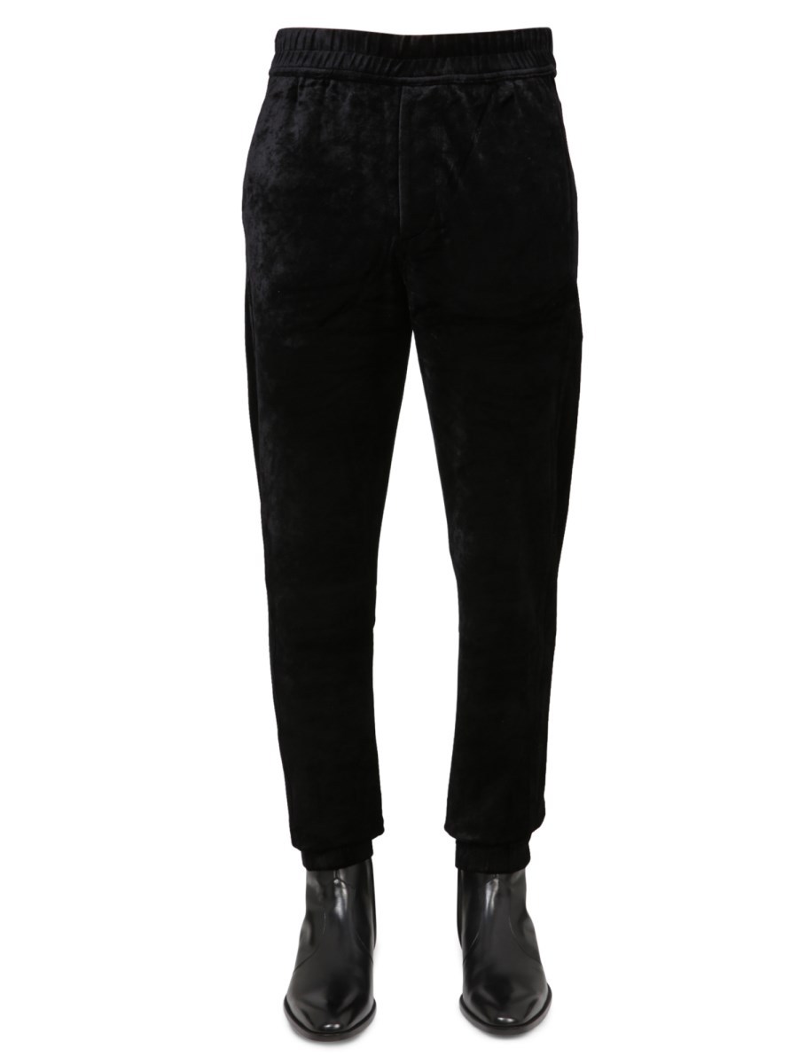 SAINT LAURENT PANTALONE SPORTIVO IN JERSEY DI VELLUTO