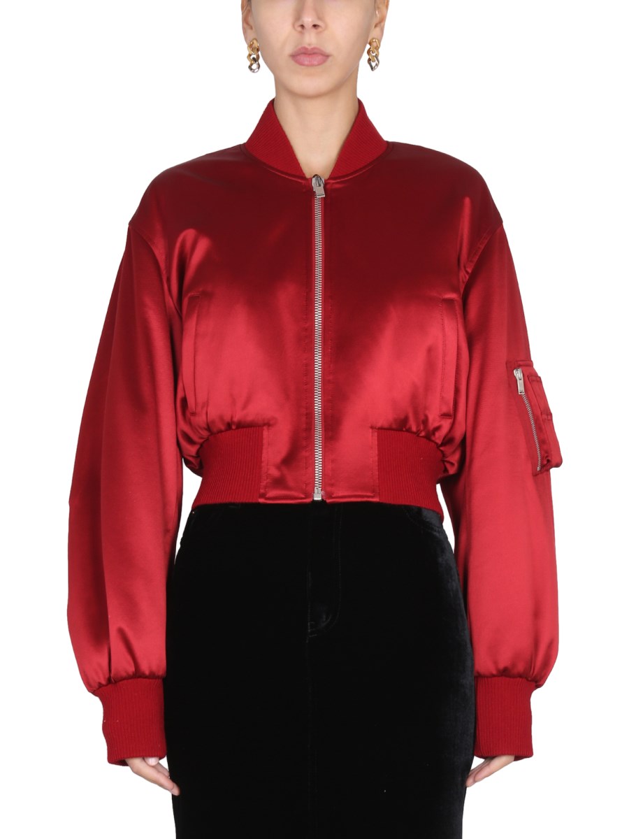 Saint laurent satin sales bomber jacket