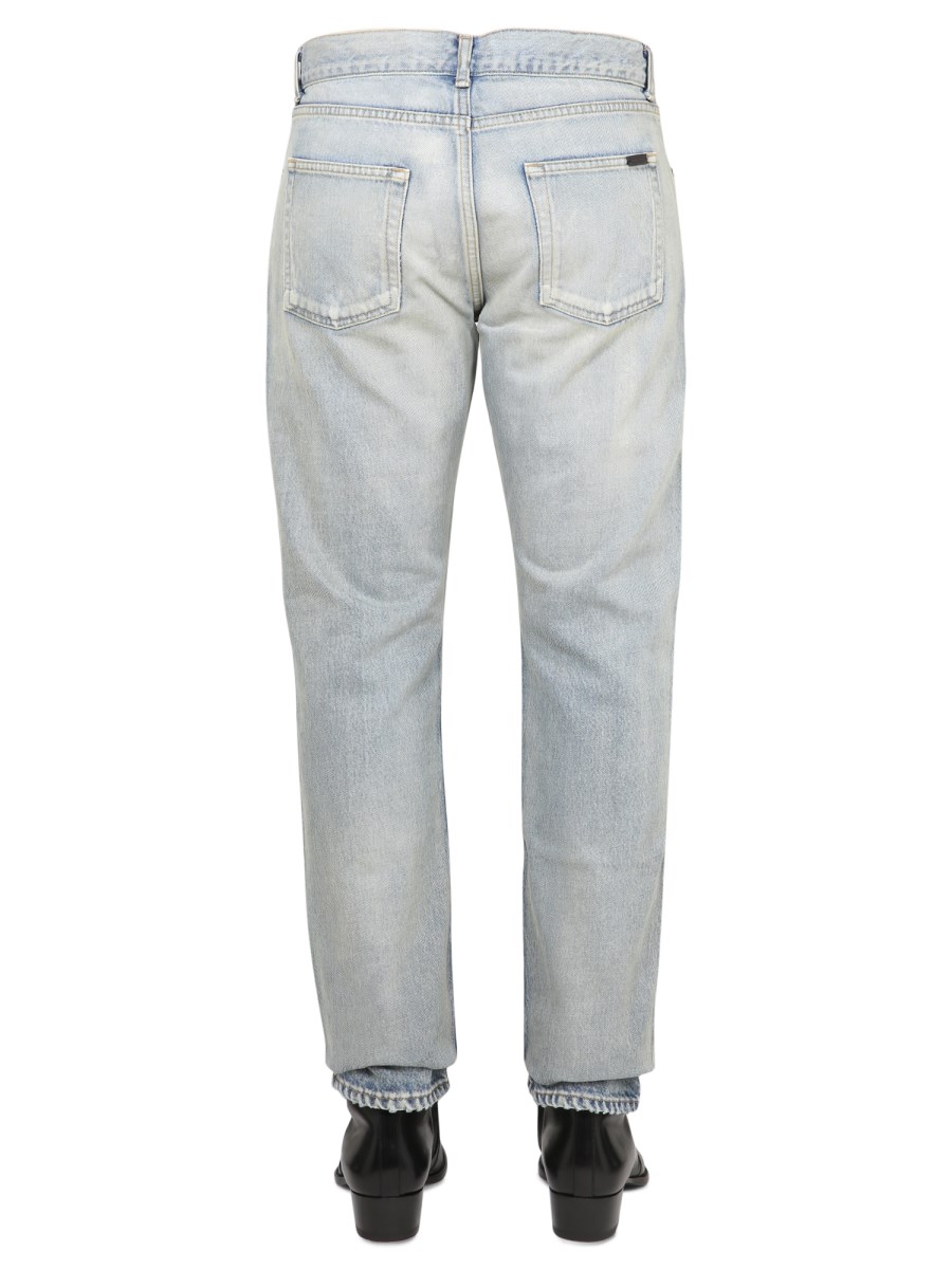 SAINT LAURENT - SLIM FIT COTTON DENIM JEANS - Eleonora Bonucci