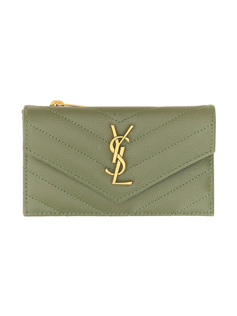 Saint Laurent Monogram Chain Quilted Clutch - Black