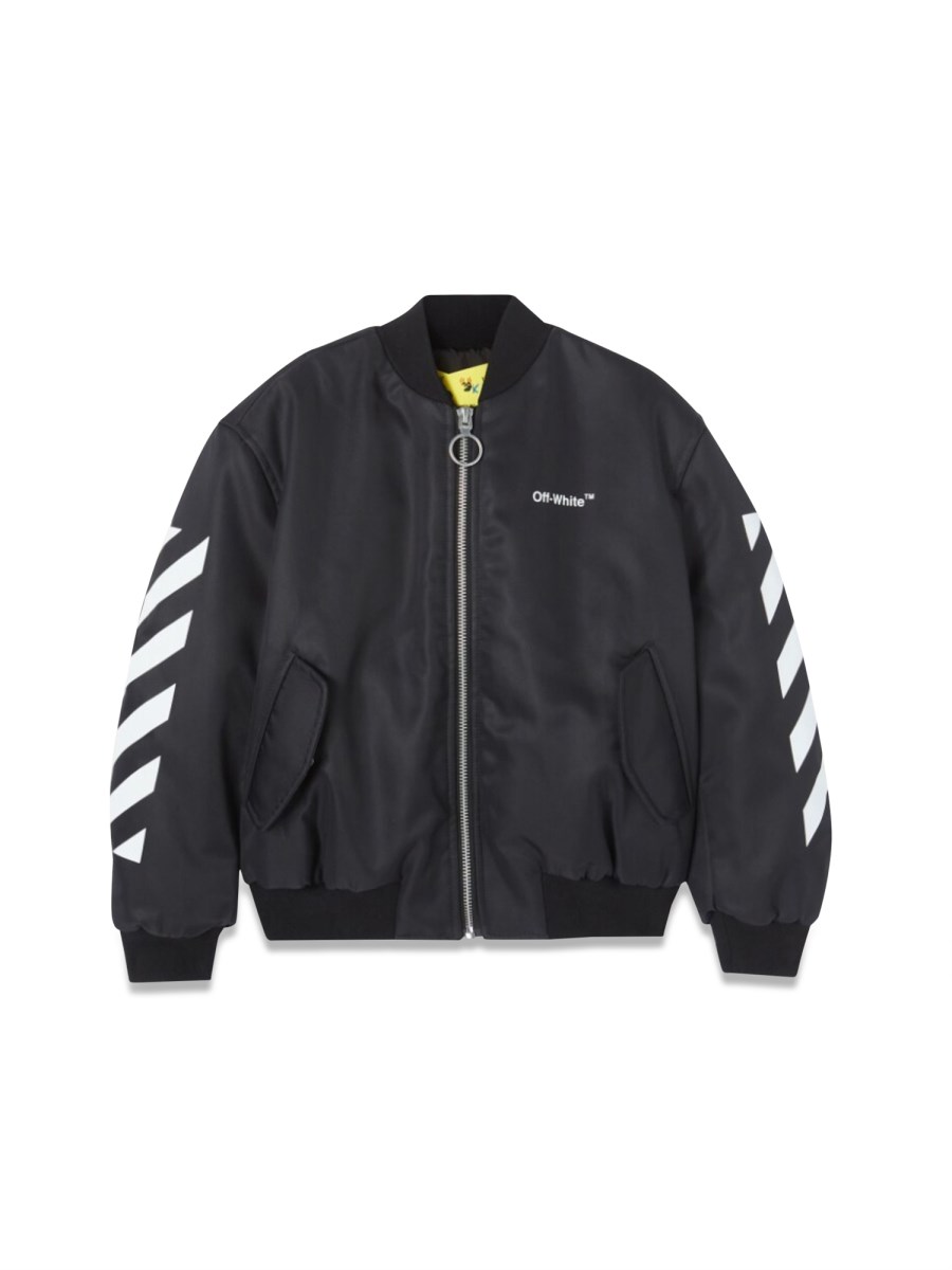 OFF-WHITE HELVETICA DIAG NYLON BOMBER