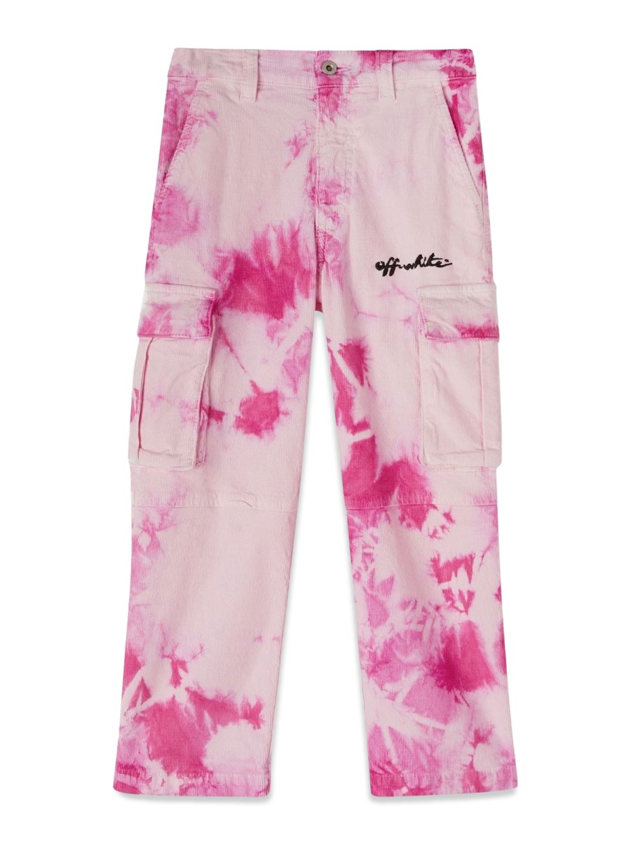 VELVET TIE DYE CARGO PANTS