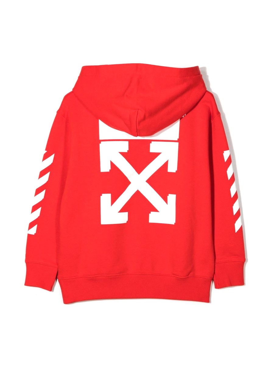 Off white brand red hoodie hotsell