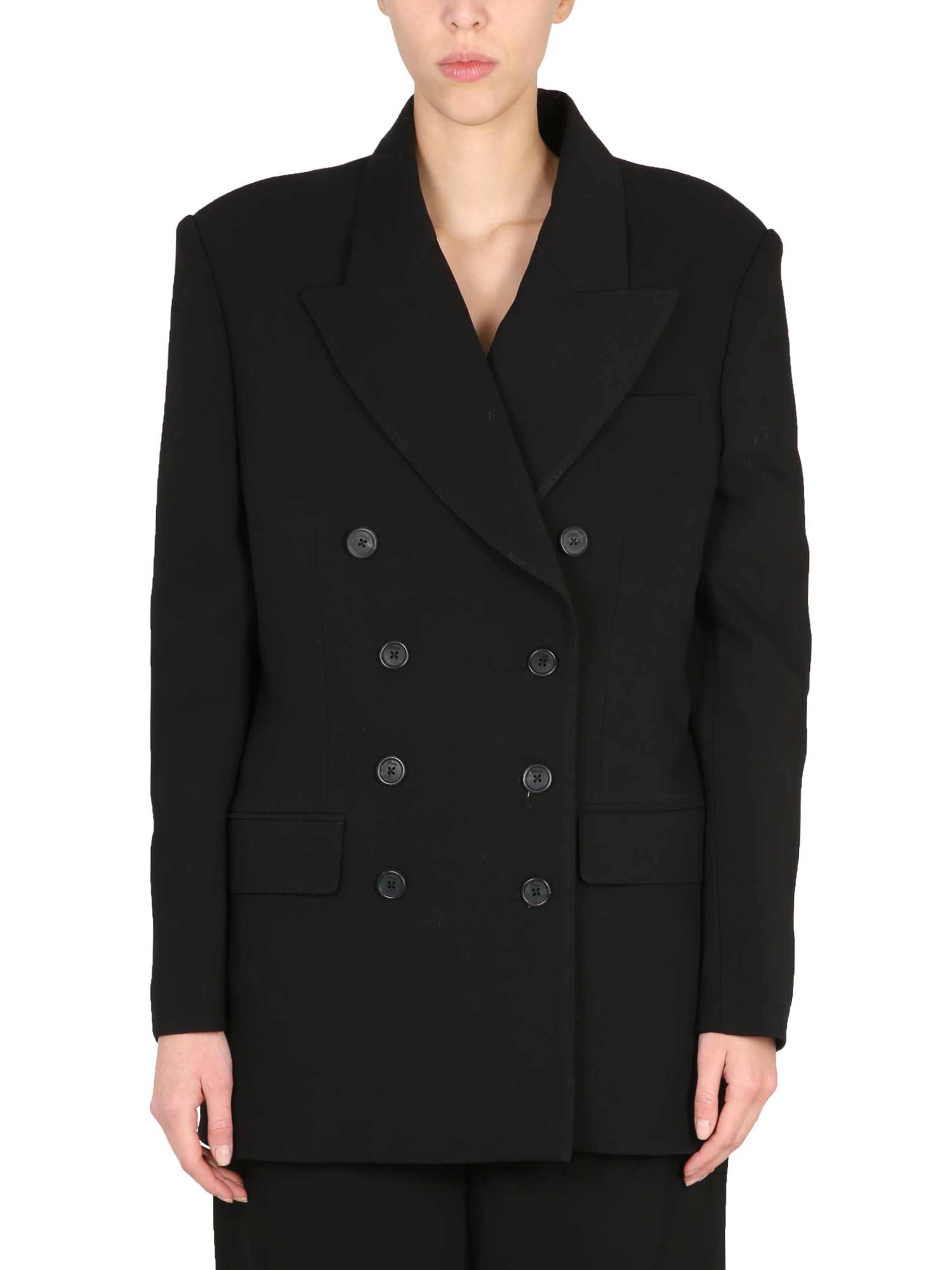 Khaite Tanner Wool-blend Oversized Blazer In Black