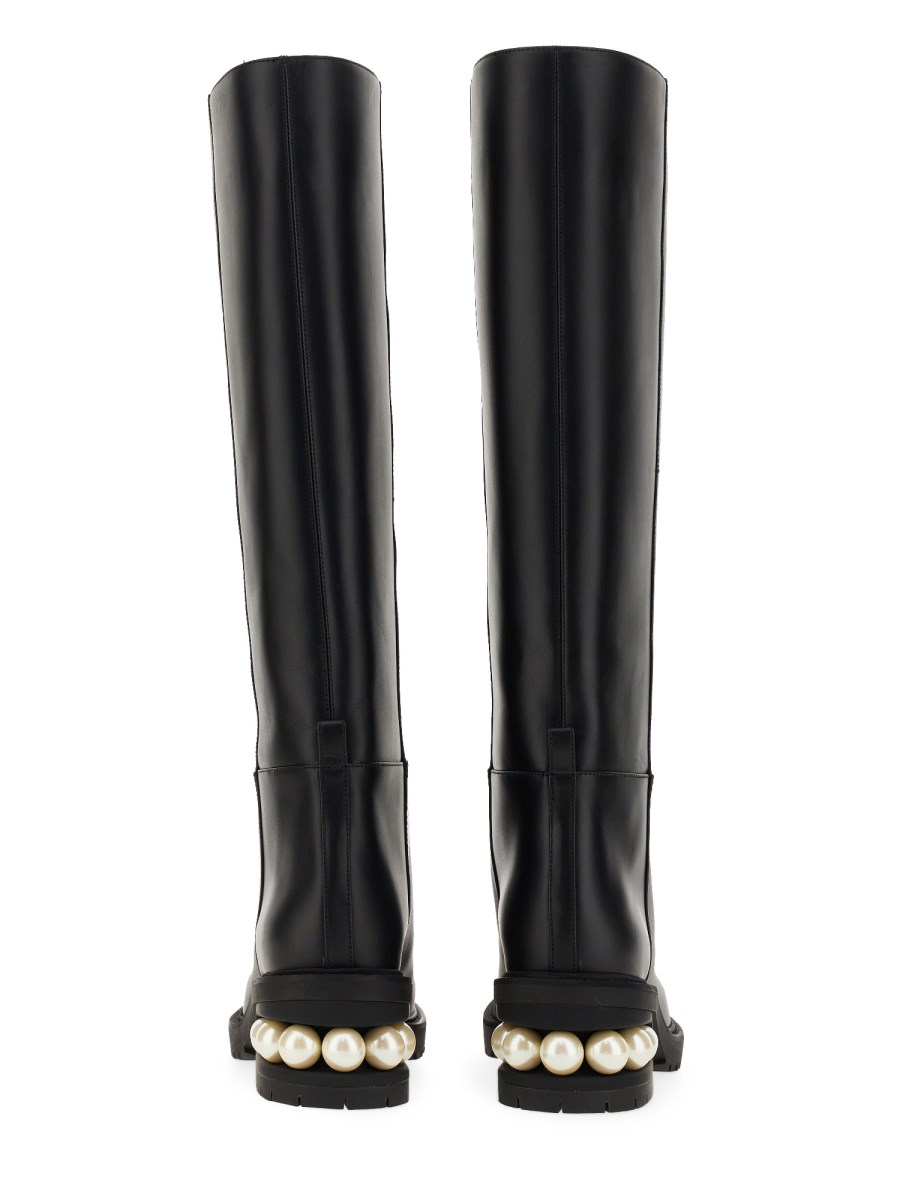 Nicholas Kirkwood Casati Pearl Detail Boots In 黑色