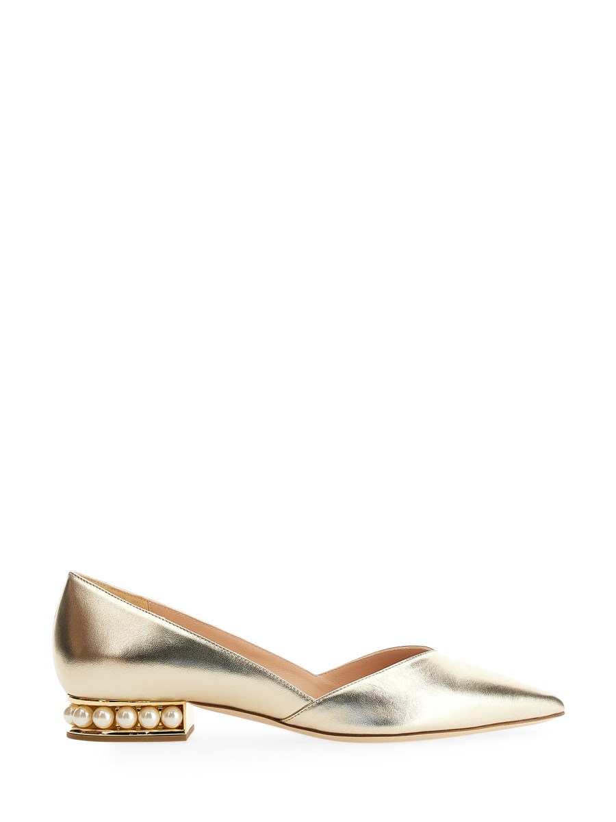 Nicholas Kirkwood White Casati D'Orsay Ballerina Flats – BlackSkinny