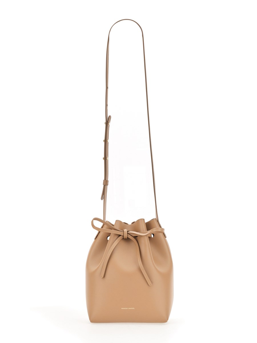 Mansur Gavriel Mini Mini Leather Bucket Bag in Metallic