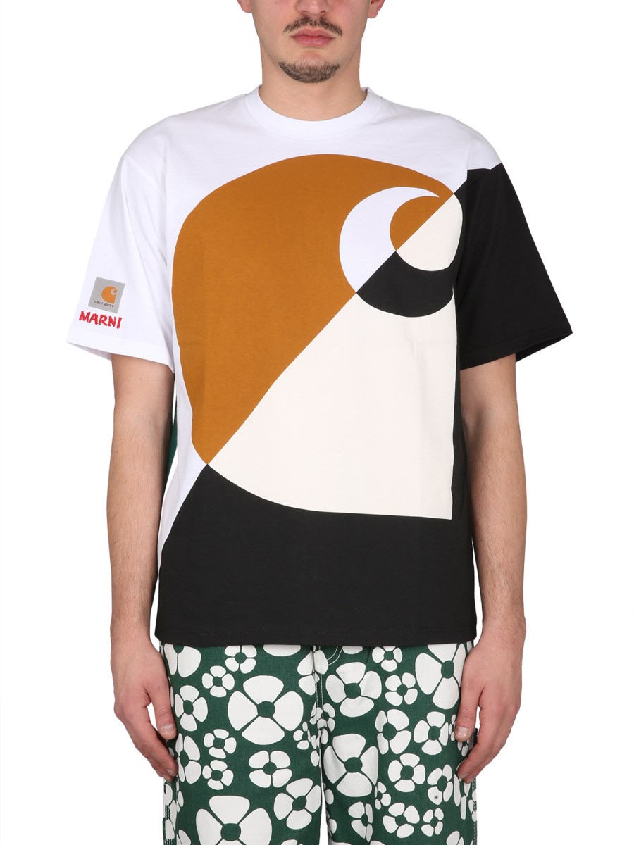 MARNI X CARHARTT WIP T-SHIRT MARNI X CARHARTT WIP IN COTONE