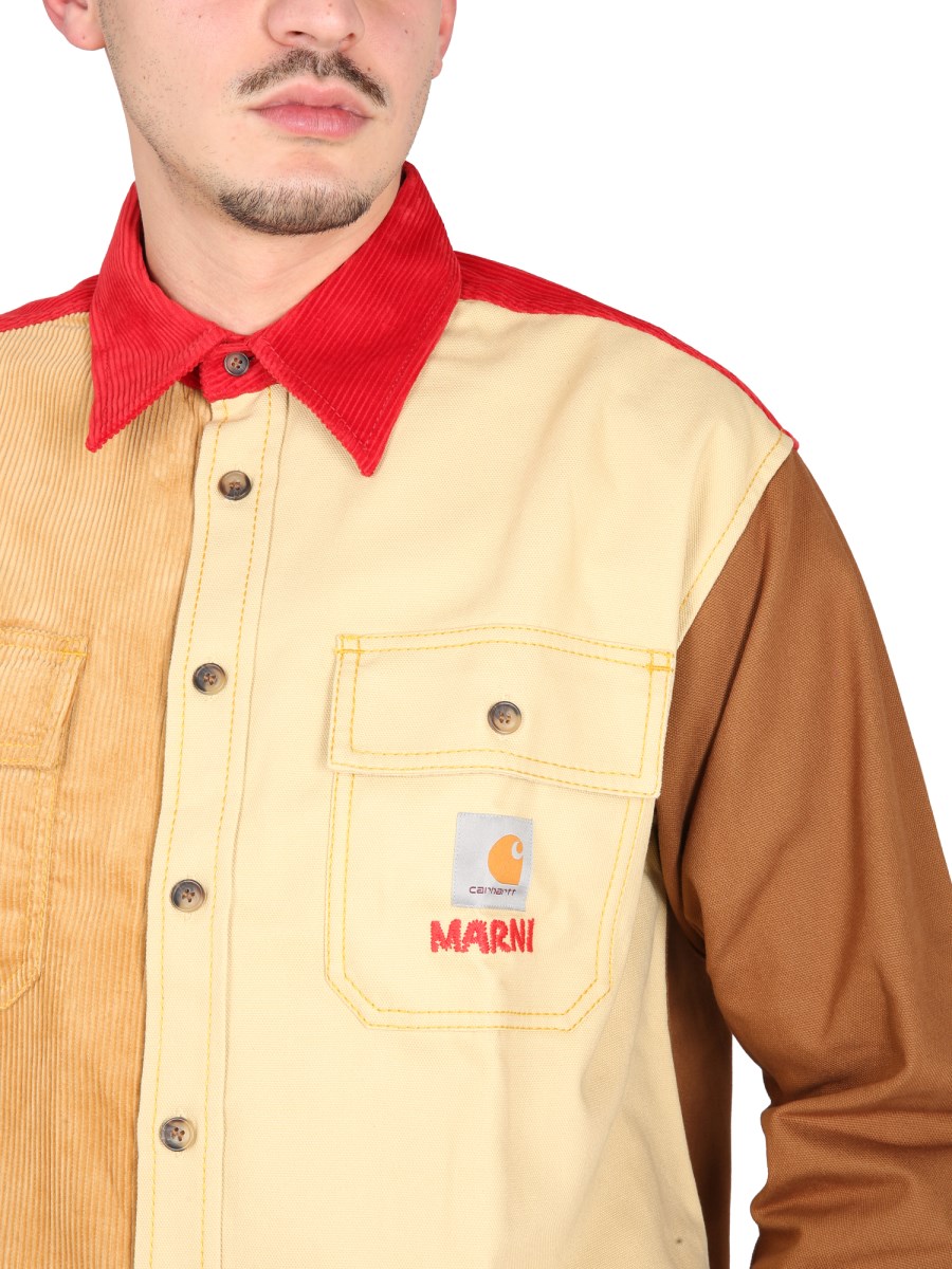 MARNI X CARHARTT WIP - COLOR BLOCK COTTON OVERSHIRT - Eleonora Bonucci